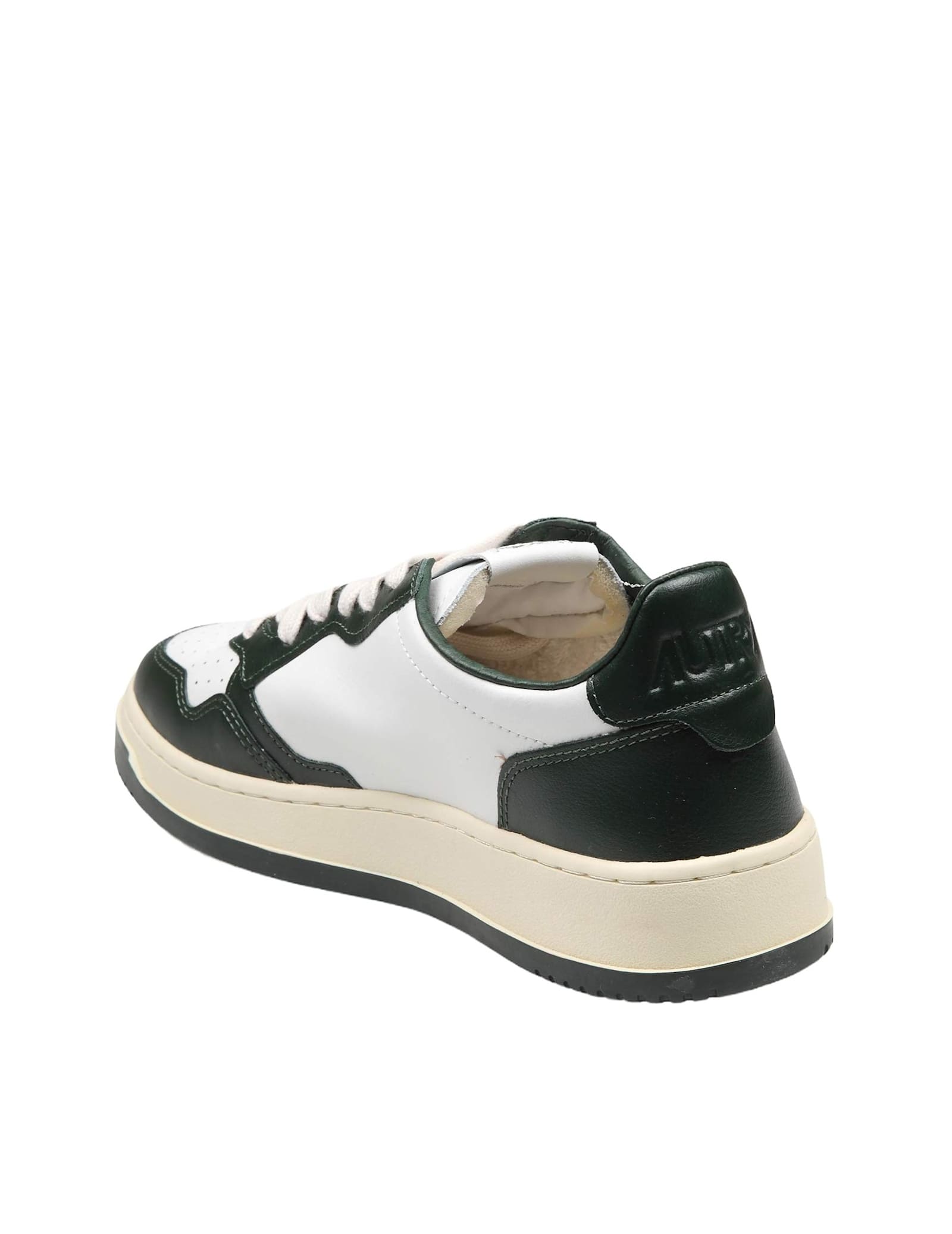 Shop Autry Medalist Leather Sneakers White/green