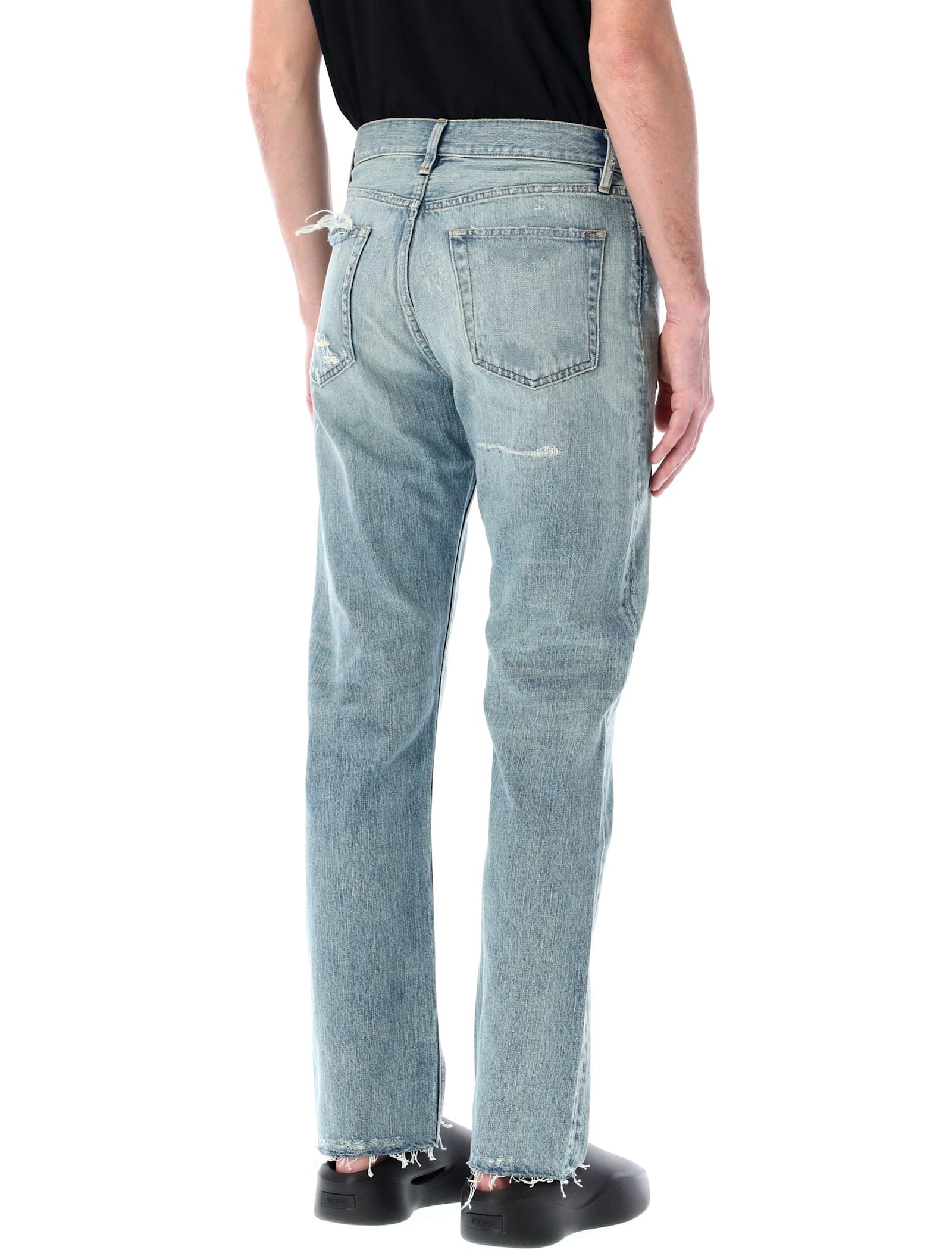 Fear Of God Repaired Classic Jeans In Blue
