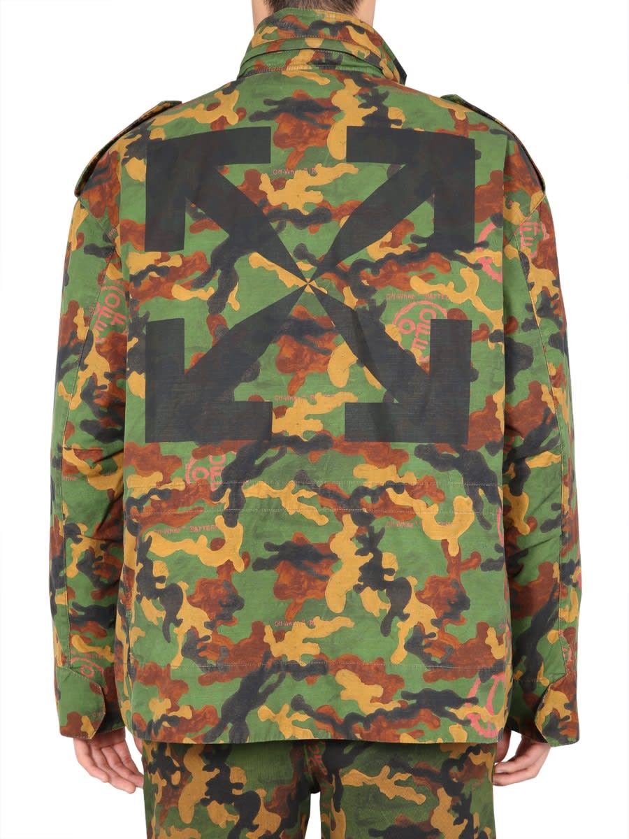 Shop Off-white Padded Jacket In Military Green
