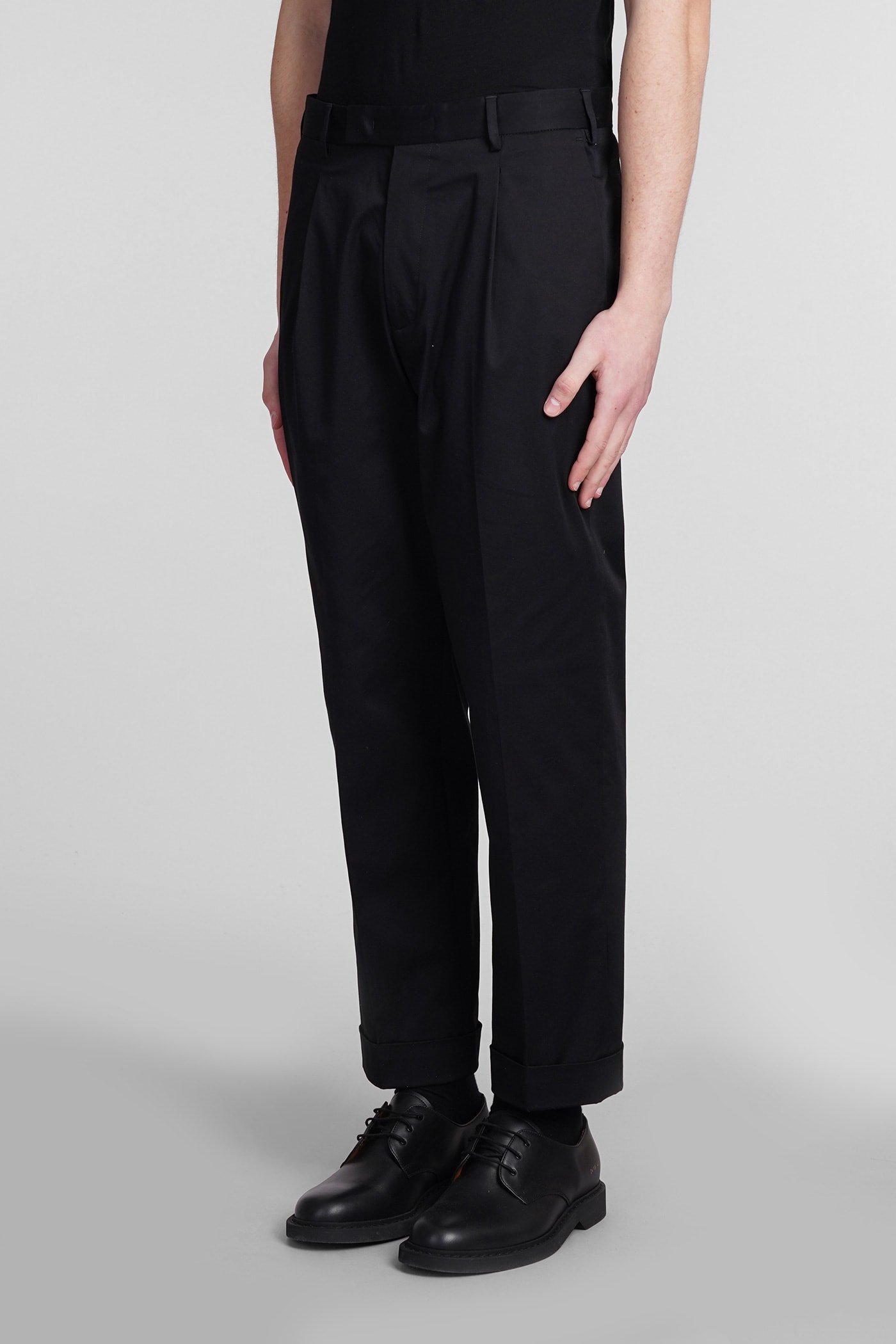 Shop Low Brand Kim Pants In Black Cotton