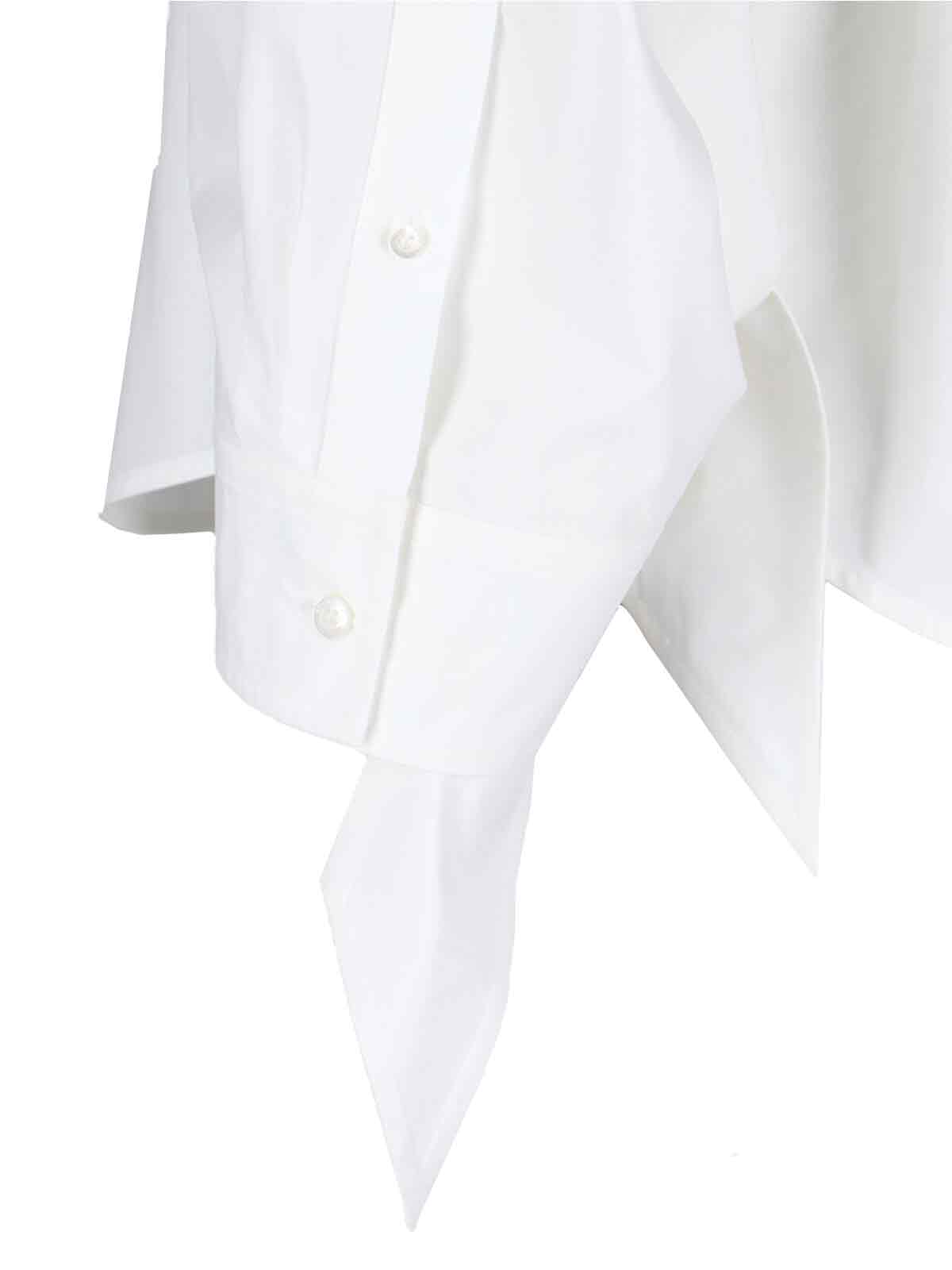 Shop Balenciaga Shirt With Knotted Cuffs In White