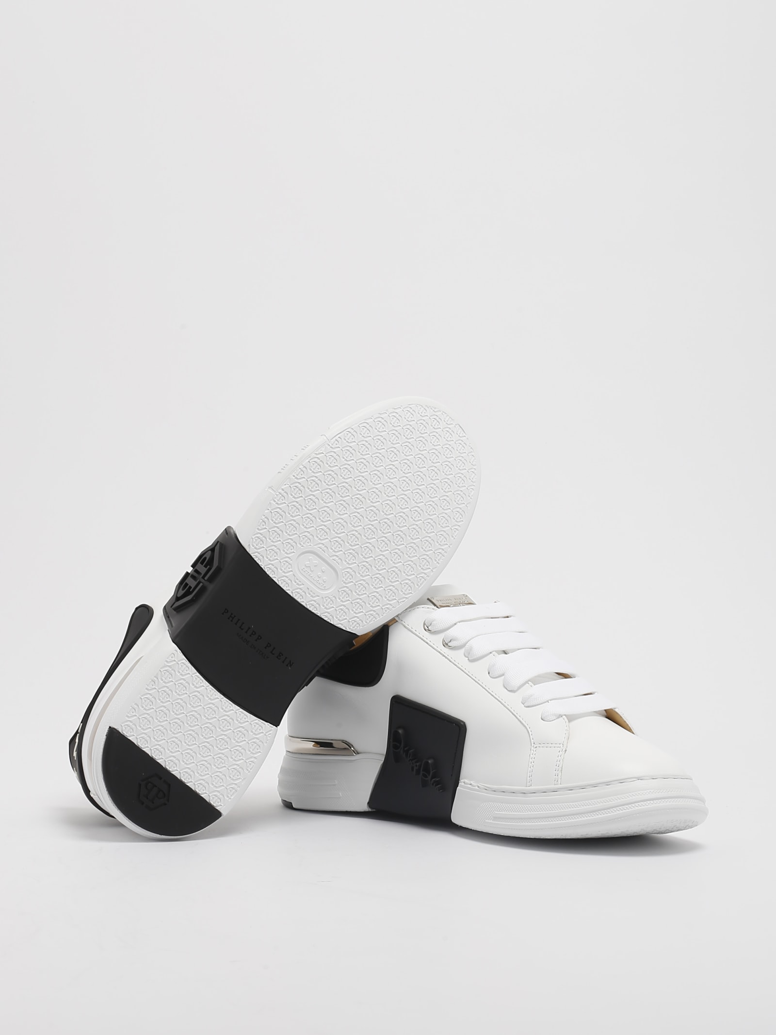 Shop Philipp Plein Lo-top Sneaker Hexagon Sneaker In Bianco