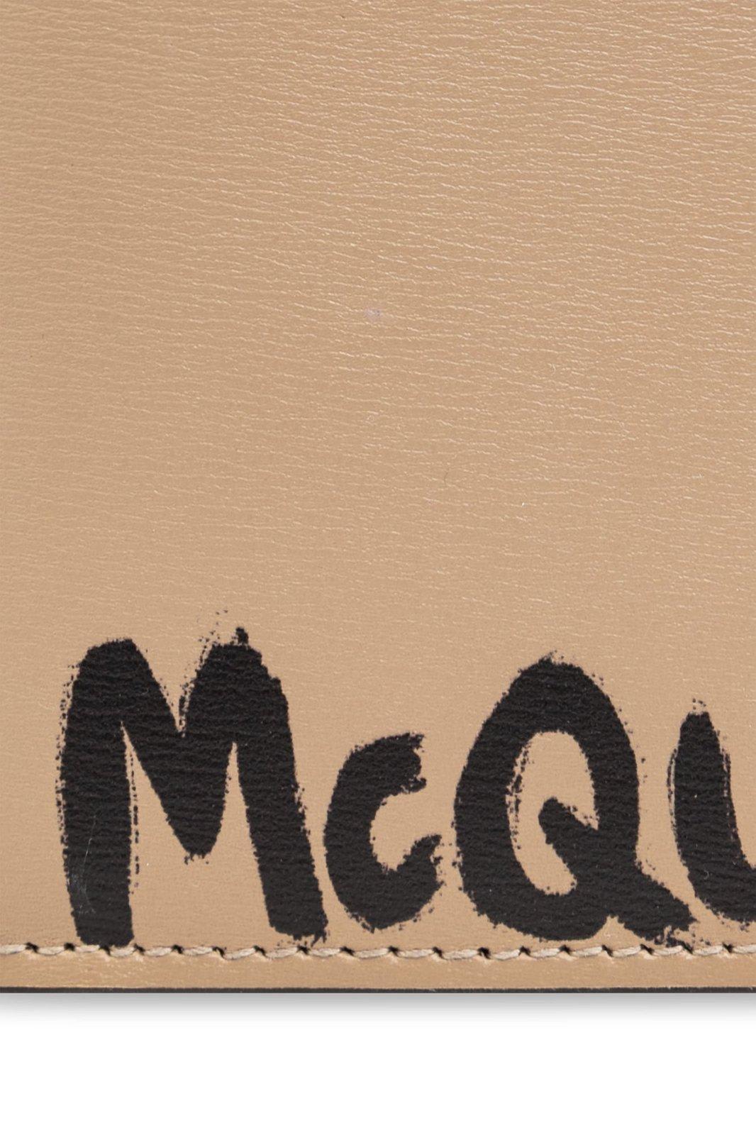 Shop Alexander Mcqueen Logo Billfold Wallet In Beige