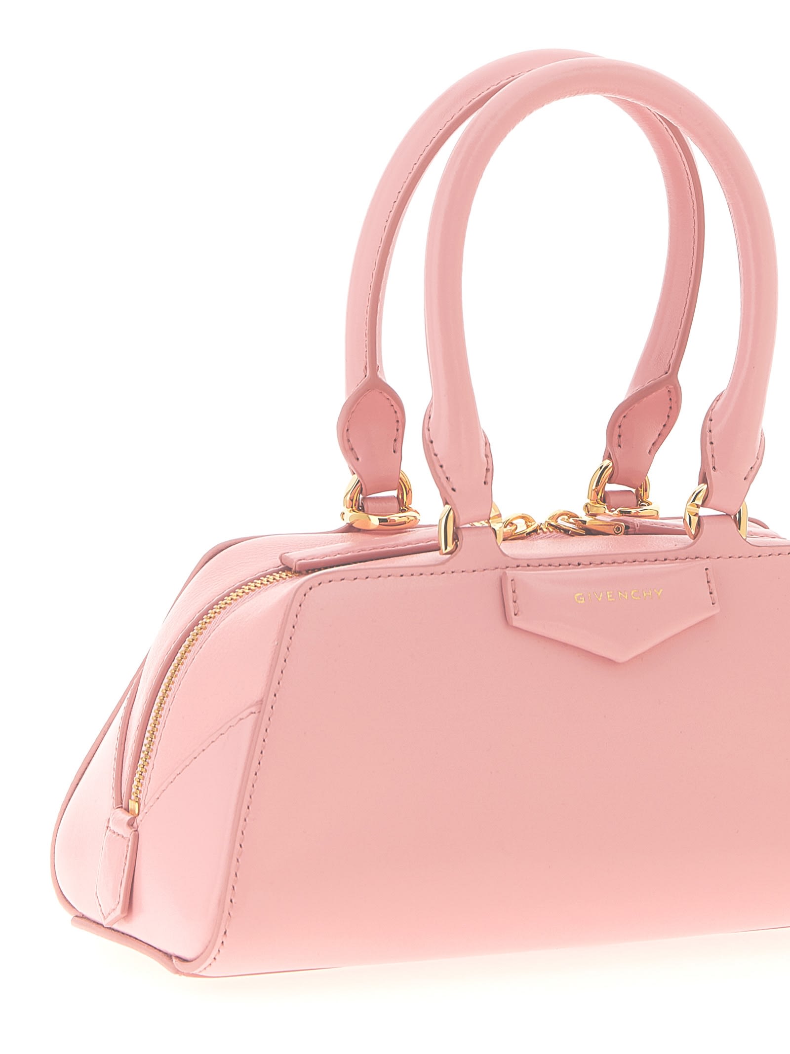 Givenchy Mini Leather Antigona Cube East-west Top-handle Bag In Pink