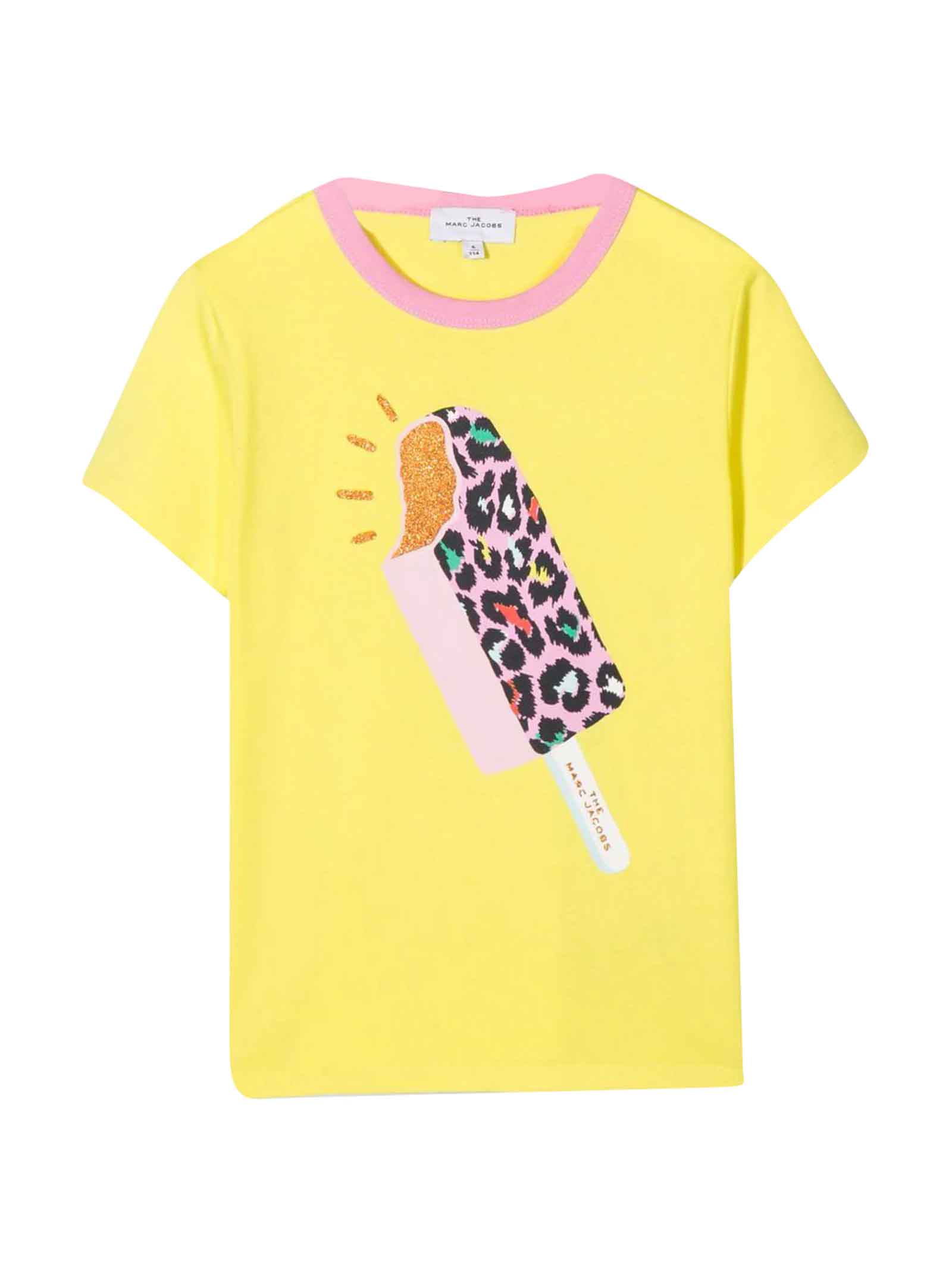 Little Marc Jacobs Yellow Gilr T-shirt With Print