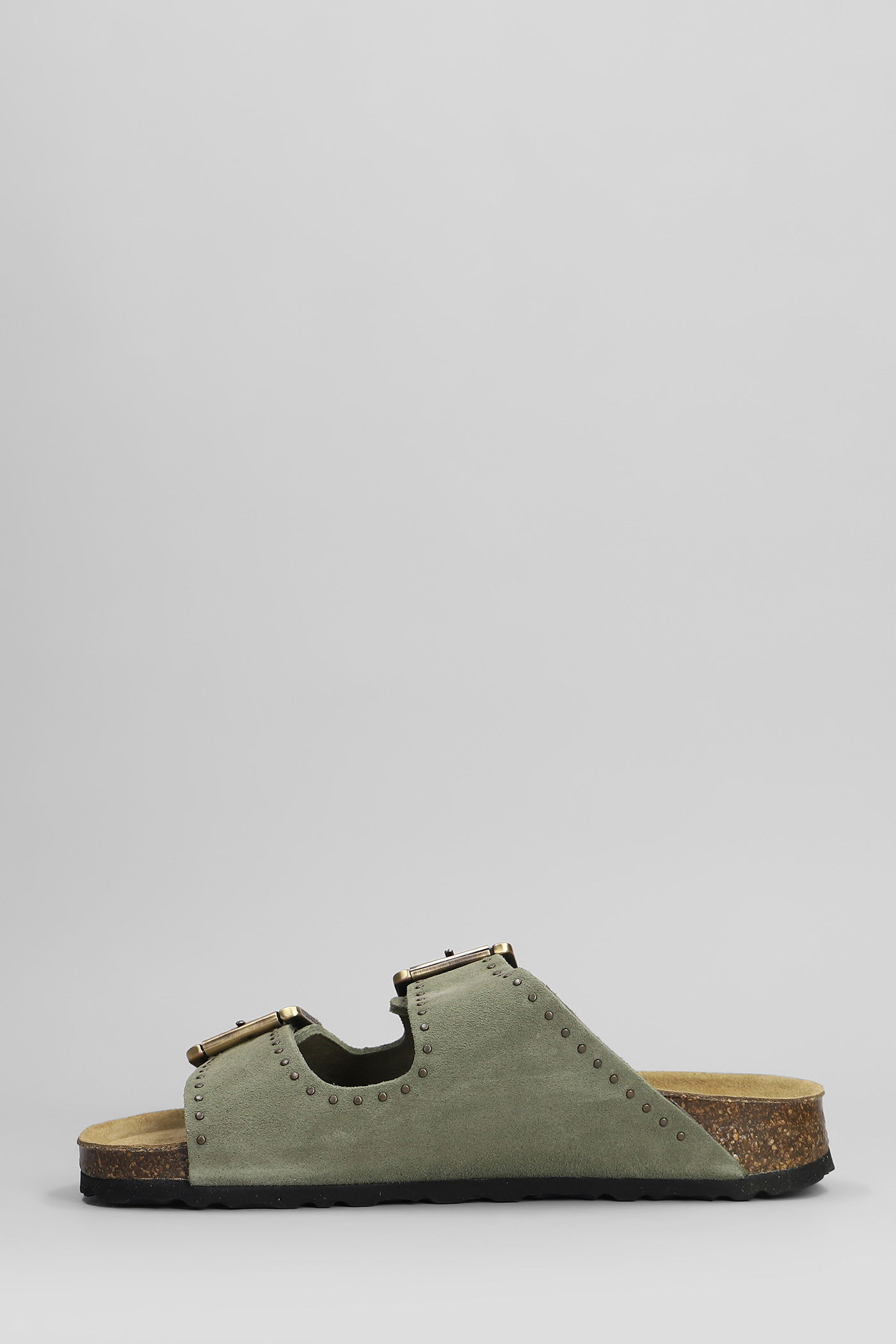 Cubanas Amalia Flats In Green Suede
