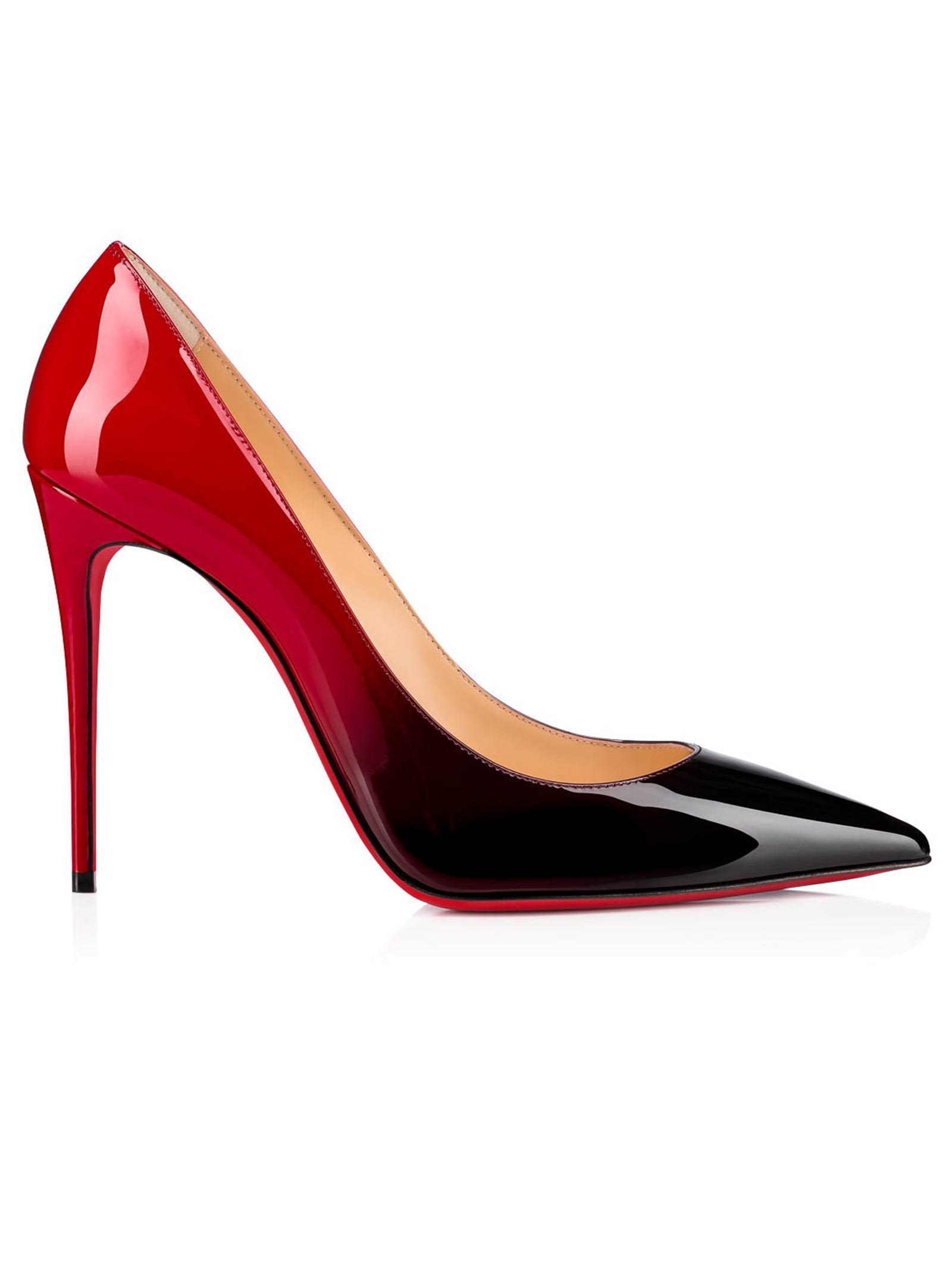 Buy Christian Louboutin Black - Red Degrade Patent Kate 100 Pumps online, shop Christian Louboutin shoes with free shipping