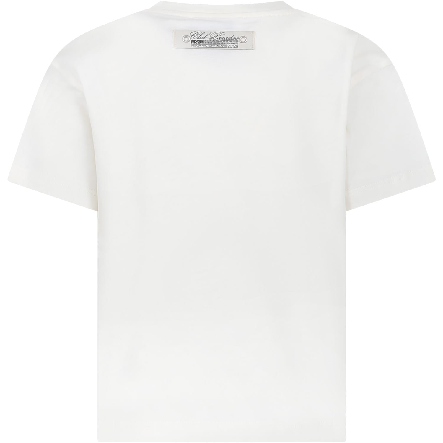 Shop Msgm Ivory T-shirt For Boy With Logo