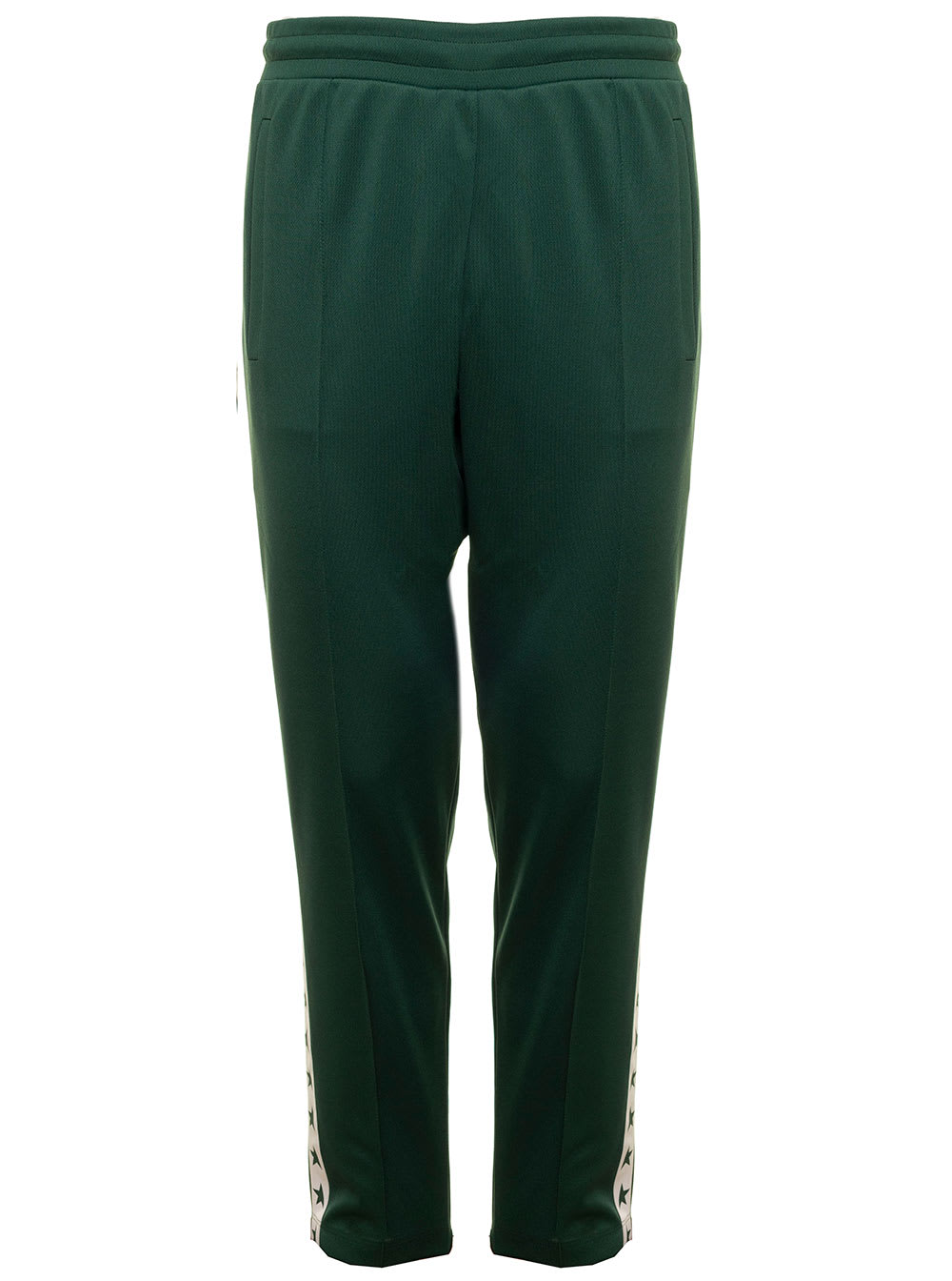 Green Technical Fabric Track Joggers With Logo Golden Goose Man