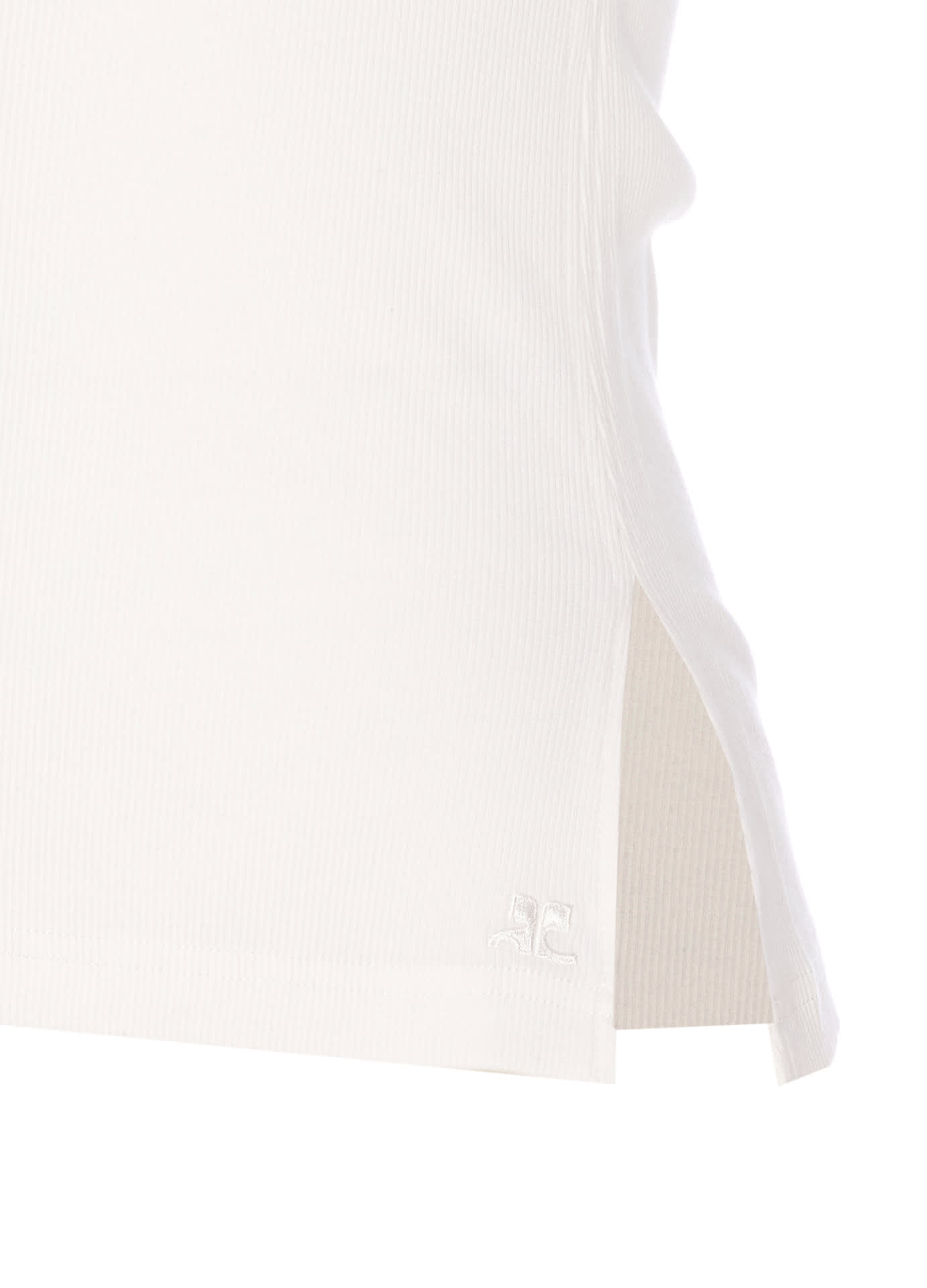 Courrèges Courreges White Cotton Tank Top Women In White
