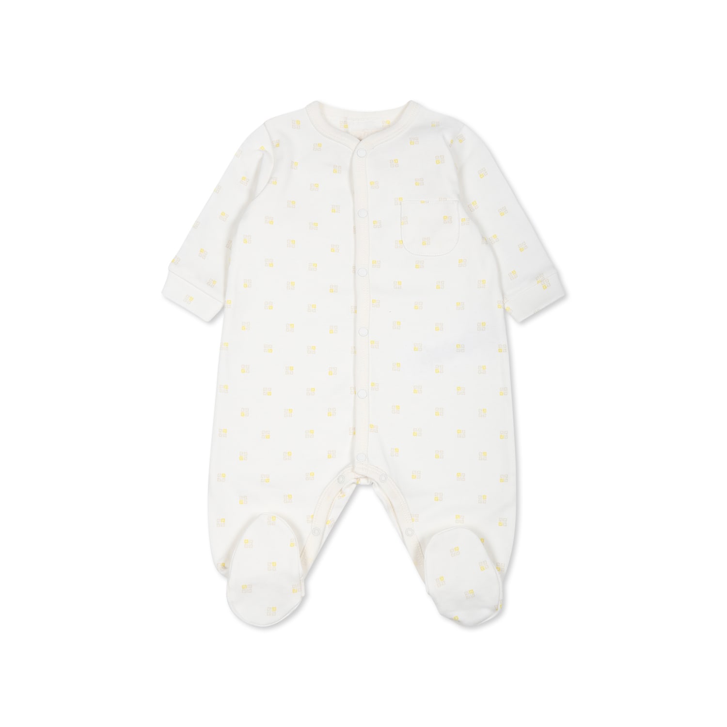 Givenchy Ivory Babygrow For Babykids With 4g Motif In Ivory