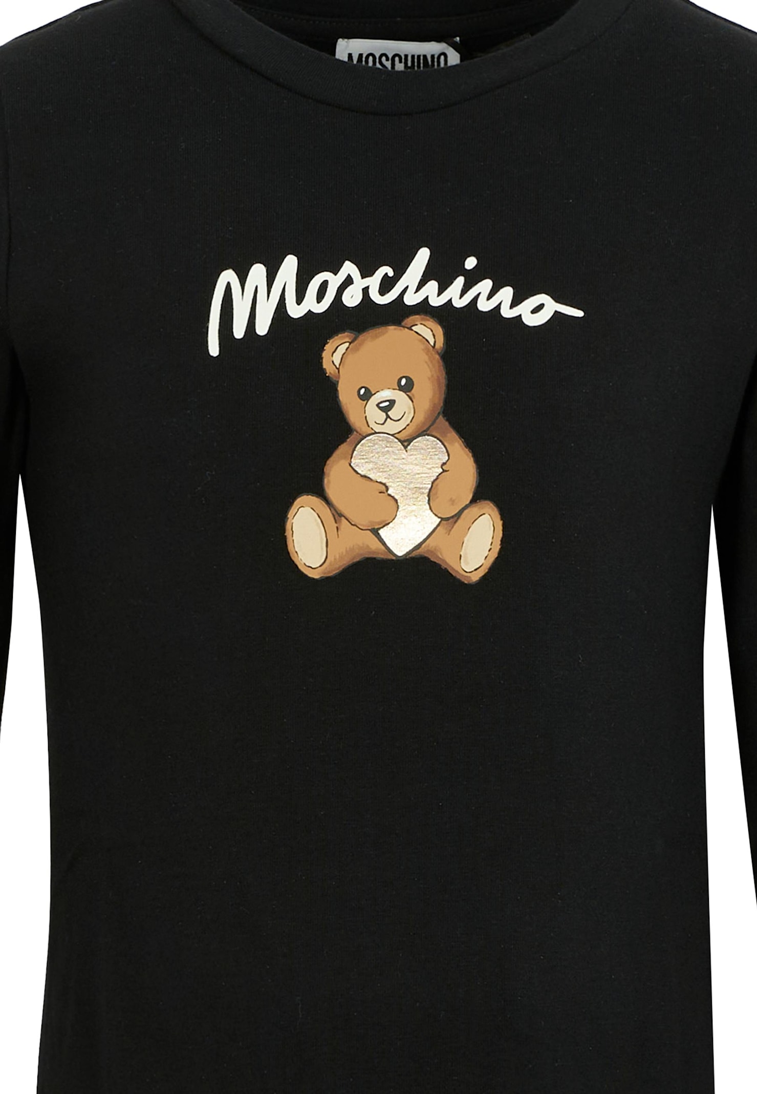 Moschino Black T-shirt For Girl With Teddy Bear In Black