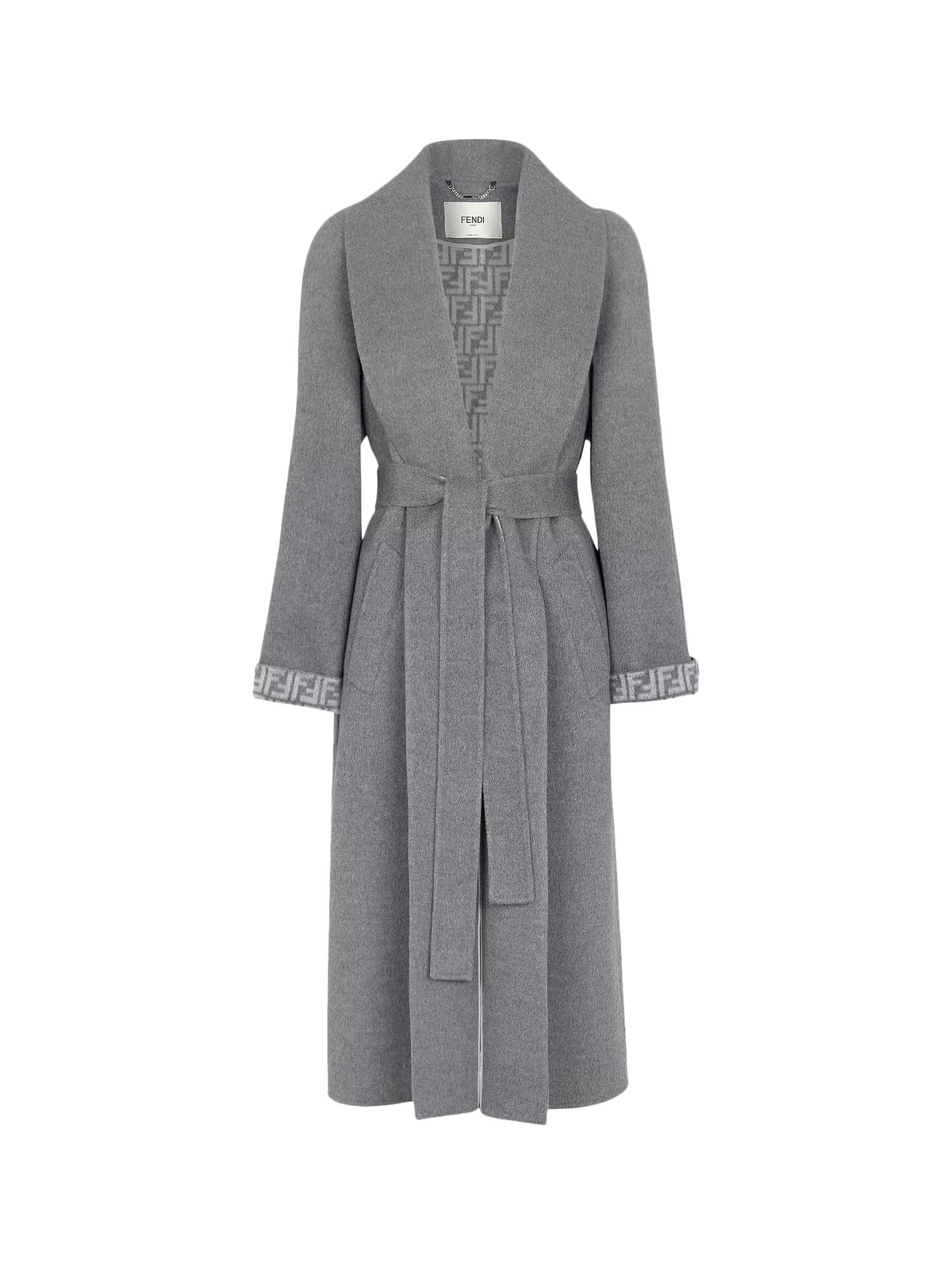 Shop Fendi Coat In Grey