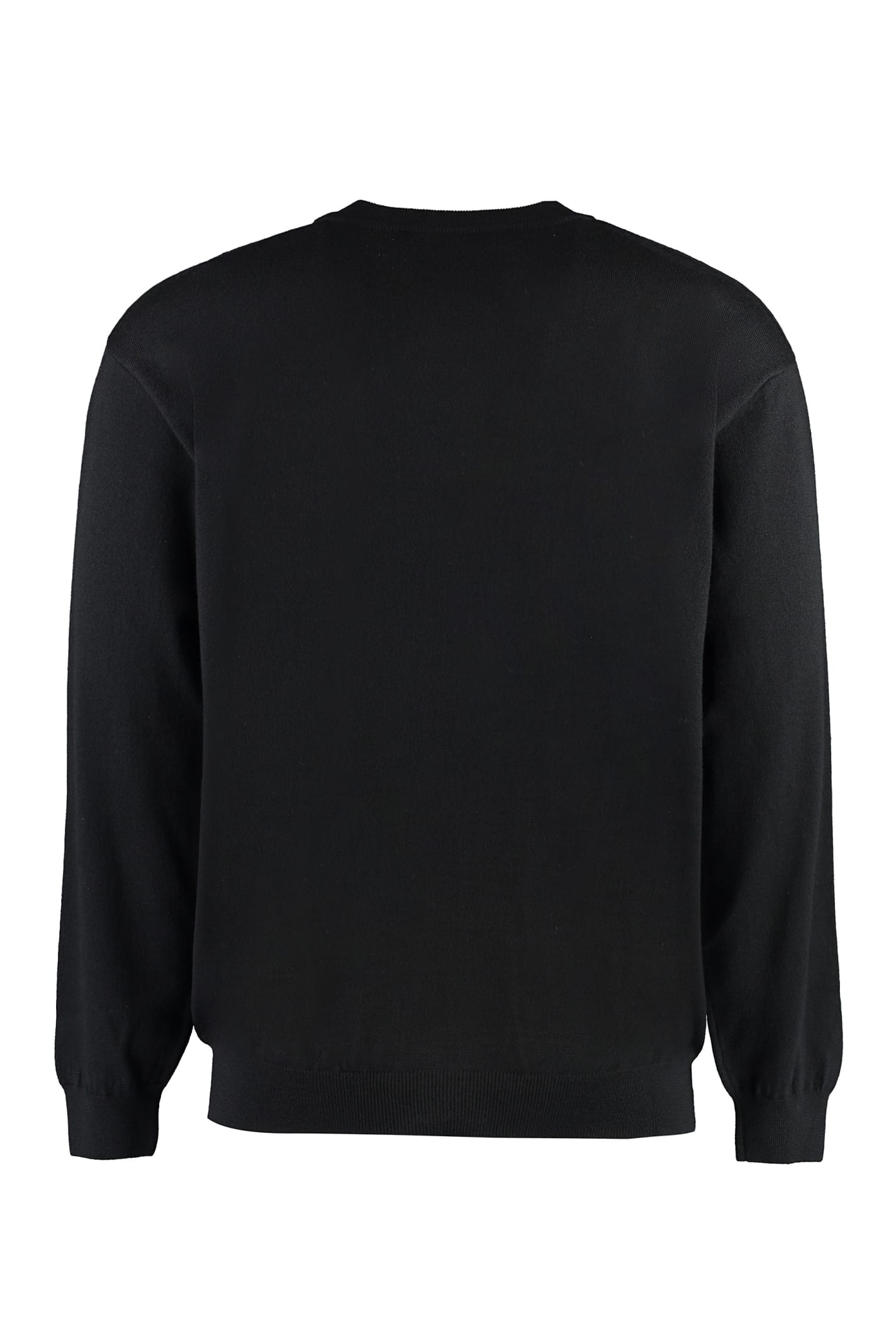 Shop Moschino Wool Crew-neck Sweater In Black