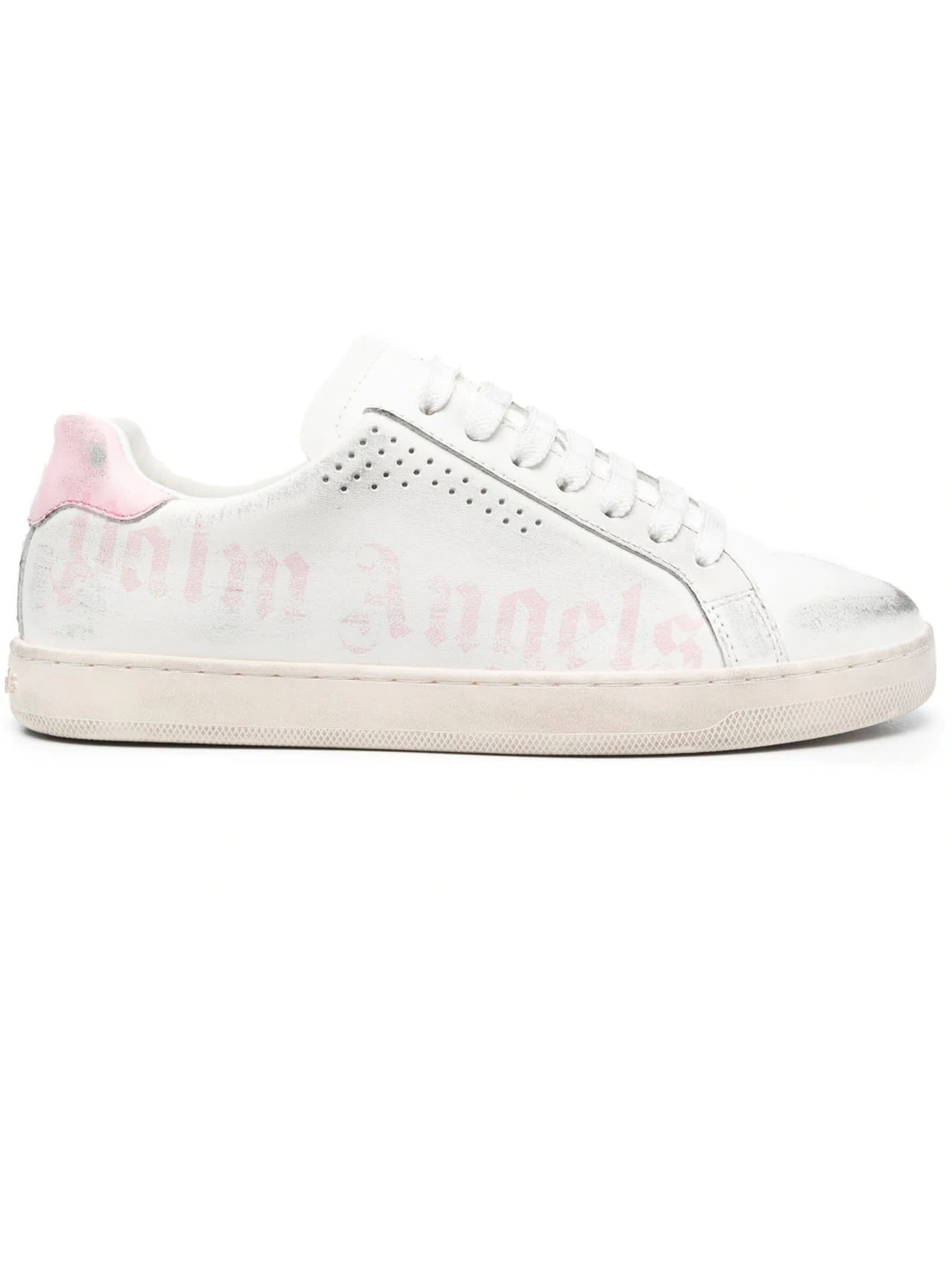 PALM ANGELS WHITE CALFSKIN SNEAKERS