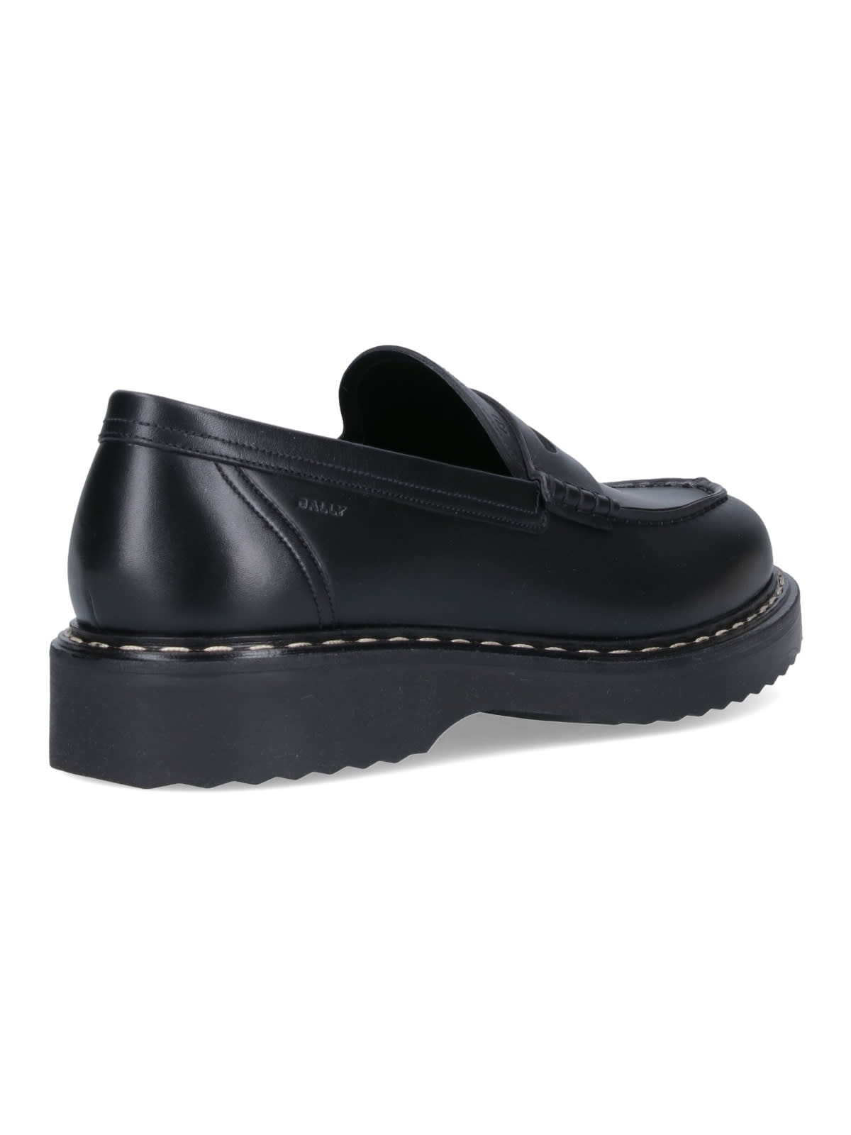 Shop Bally Leather Loafers In Black