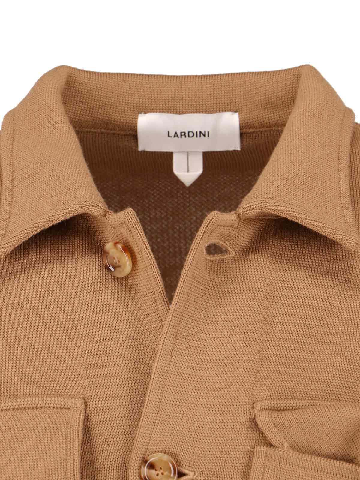 Lardini Relaxed Fit Jacket Front Pockets In Brown