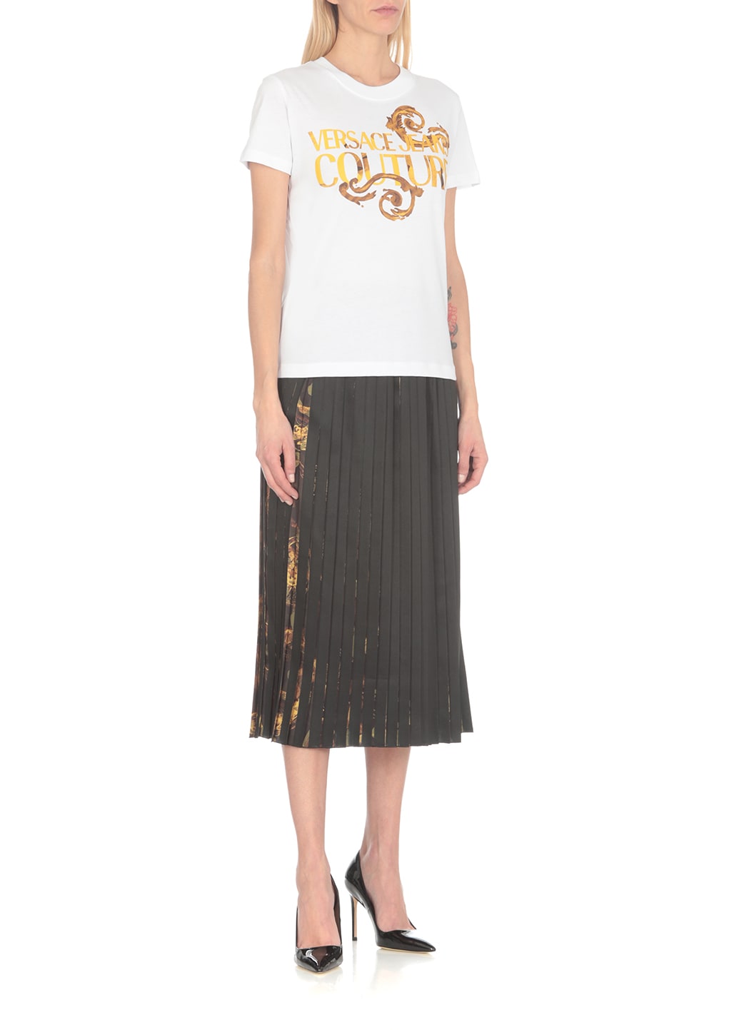 Versace Jeans Couture Logo-print Cotton T-shirt In White