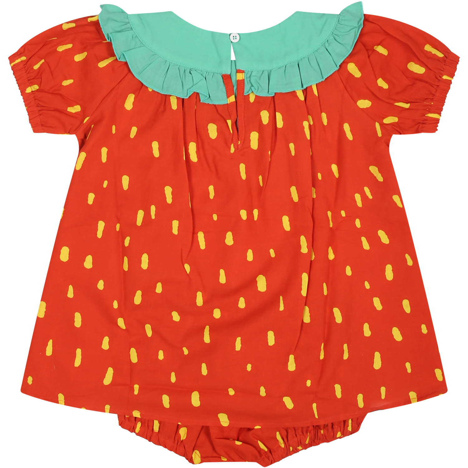 Shop Stella Mccartney Red Dress For Baby Girl With All-over Print