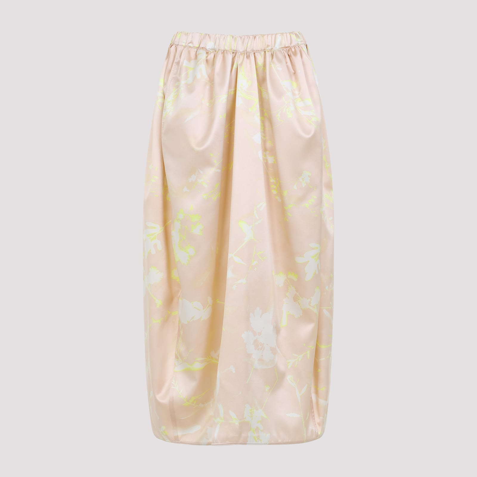 Shop Fabiana Filippi Silk Midi Skirt In Cipria