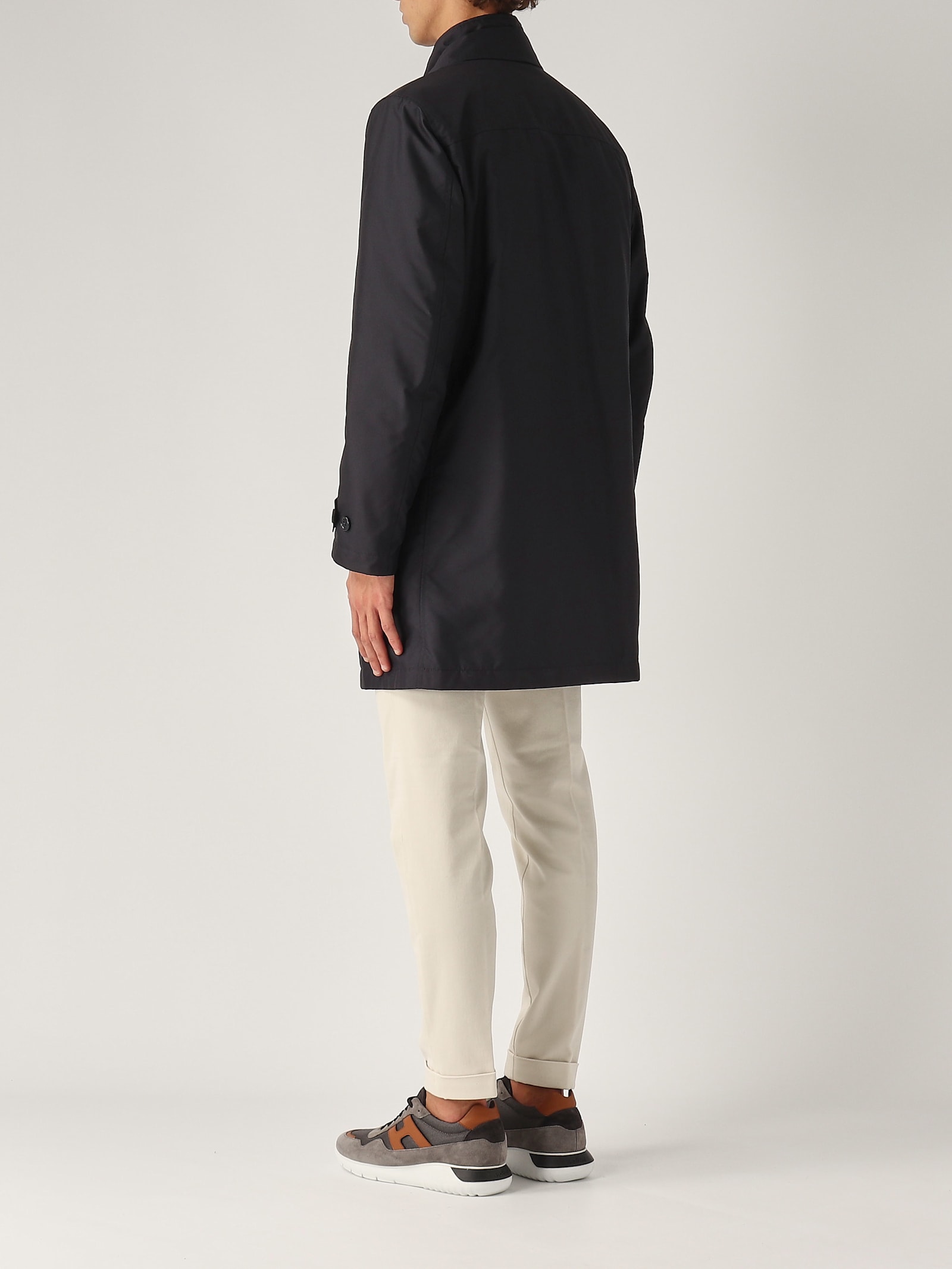 Shop Fay Easy Morning Db Front Raincoat In Navy