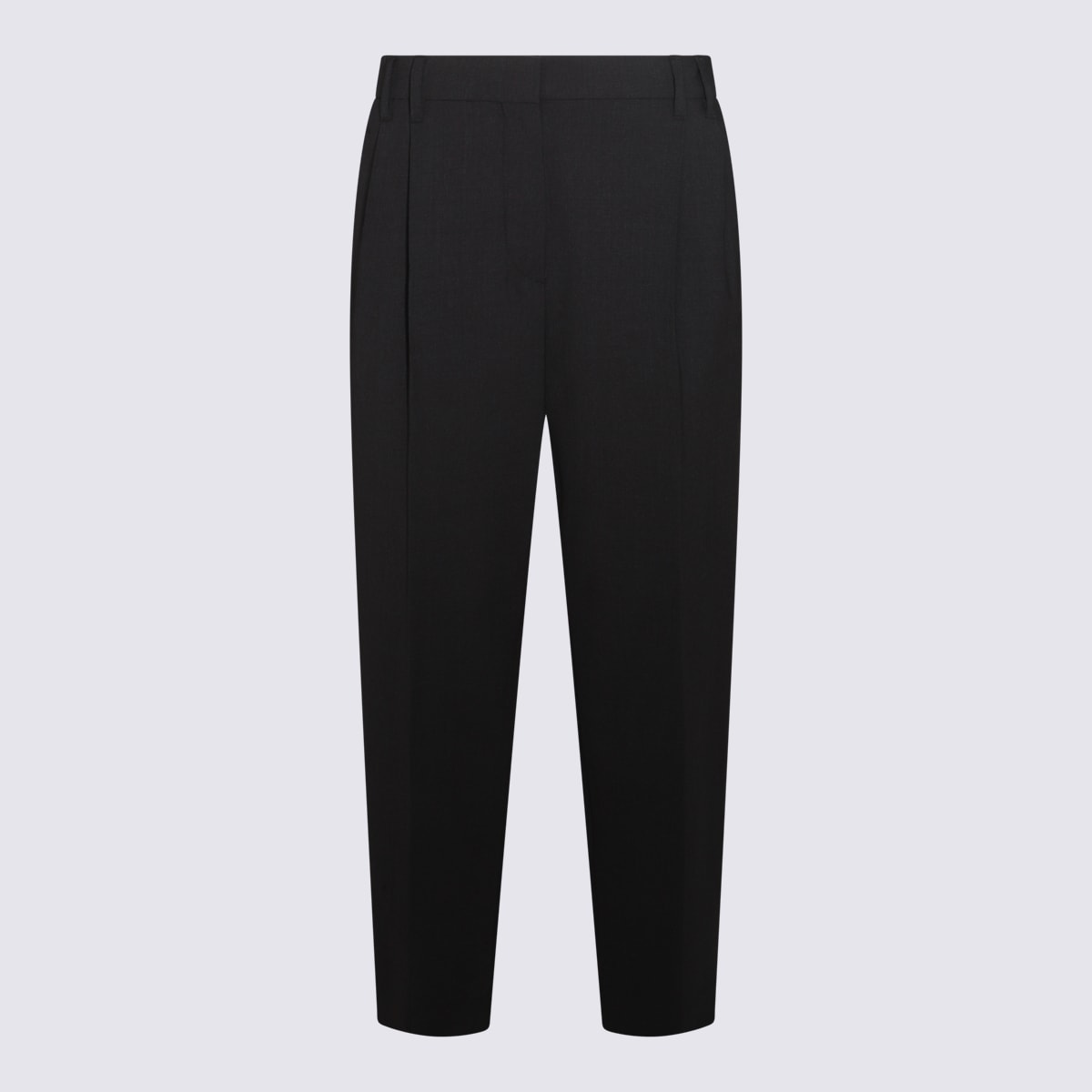Brunello Cucinelli Grey Wool Blend Pants In Anthracite