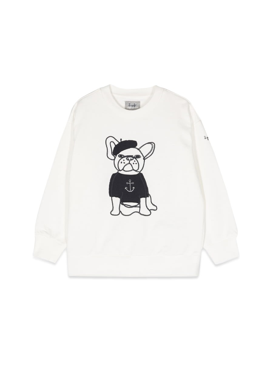 Il Gufo Dog Crewneck Sweatshirt In White