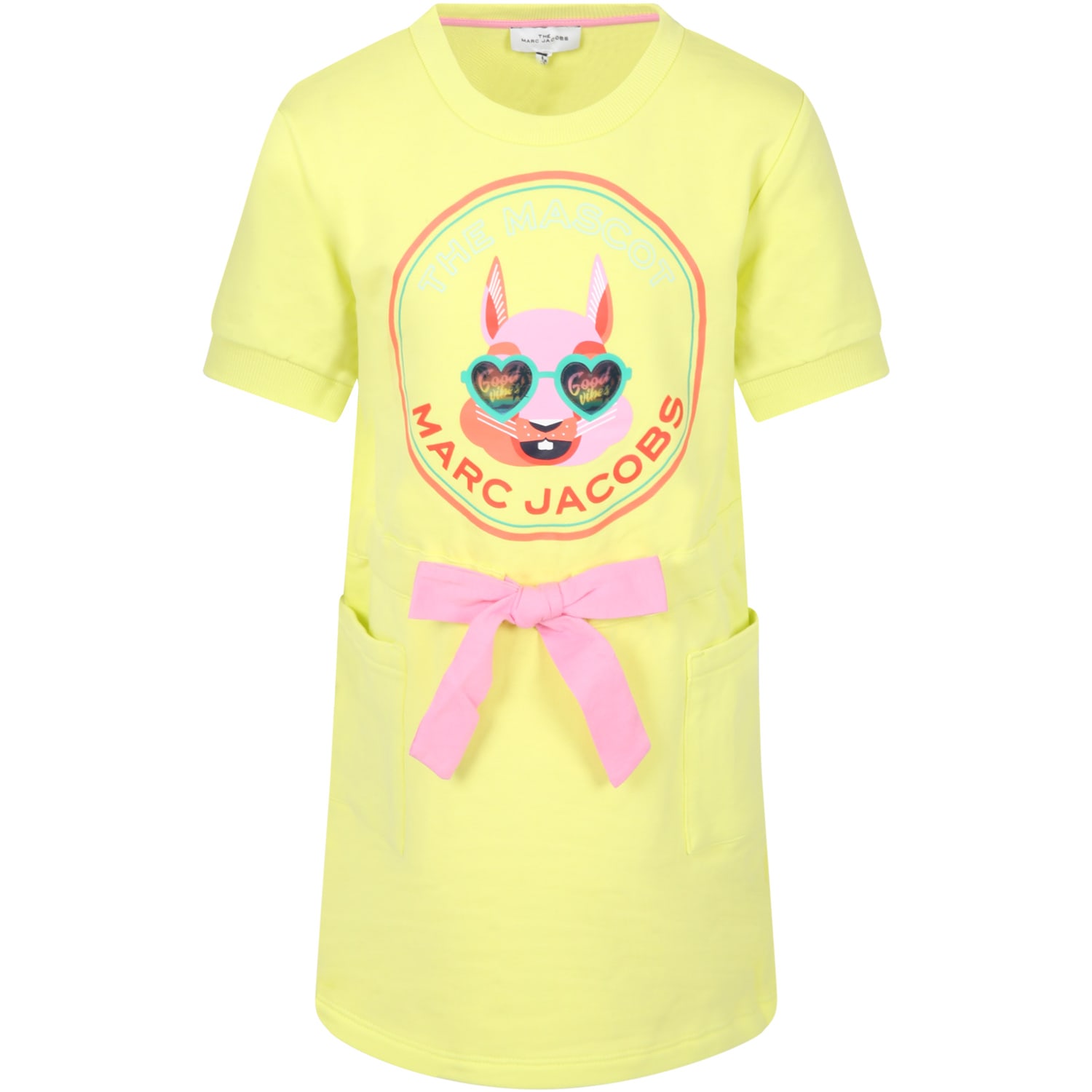 Little Marc Jacobs Yellow Dress For Girl With Rabbit