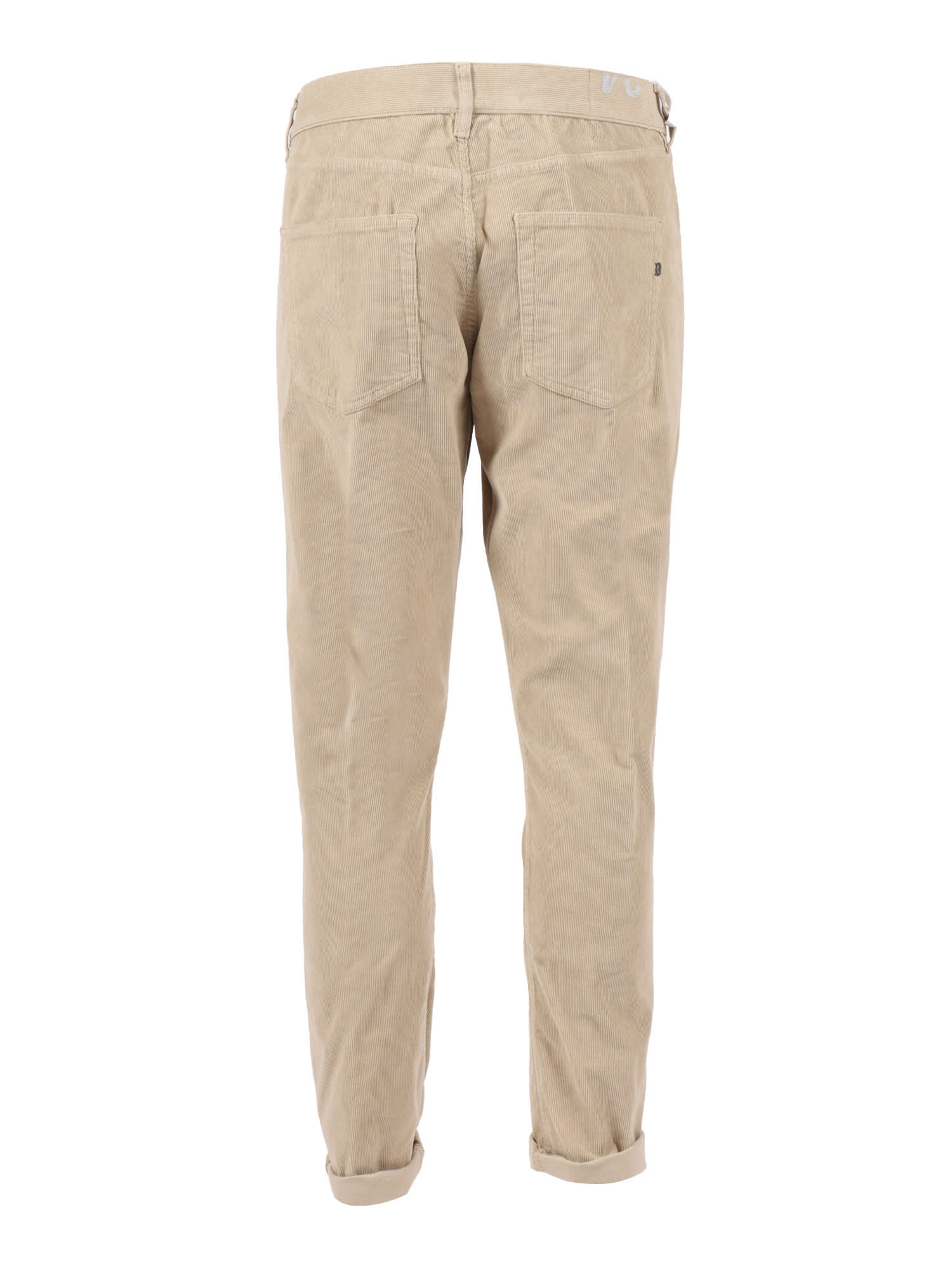 Dondup Tailored Fit Cotton Blend Pants With Subtle Detailing In Gray