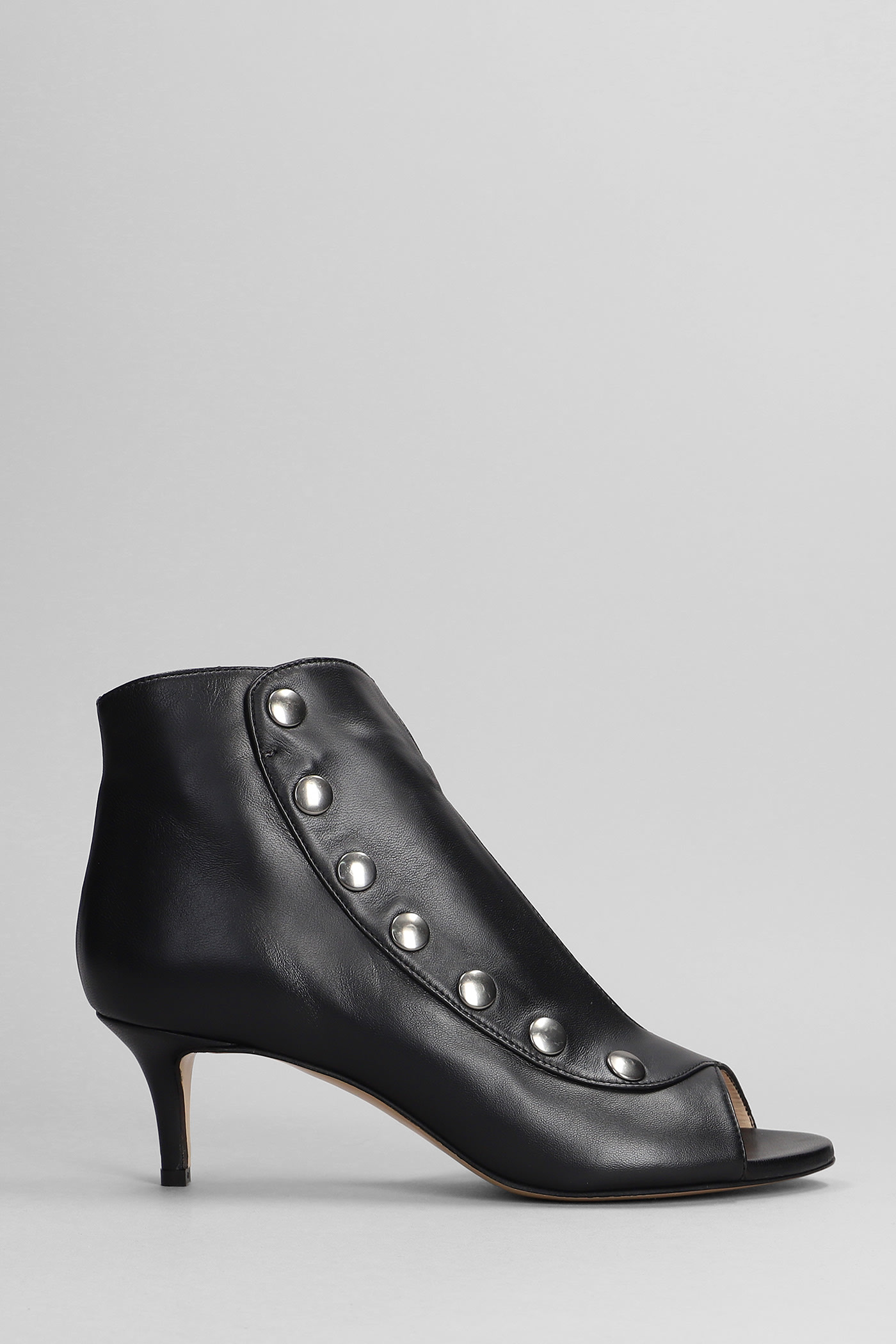 Marc Ellis Donzi High Heels Ankle Boots In Black Leather