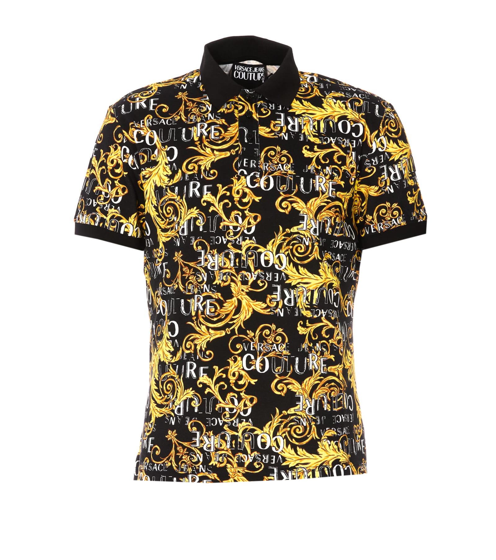 VERSACE JEANS COUTURE LOGO COUTURE POLO T-SHIRT