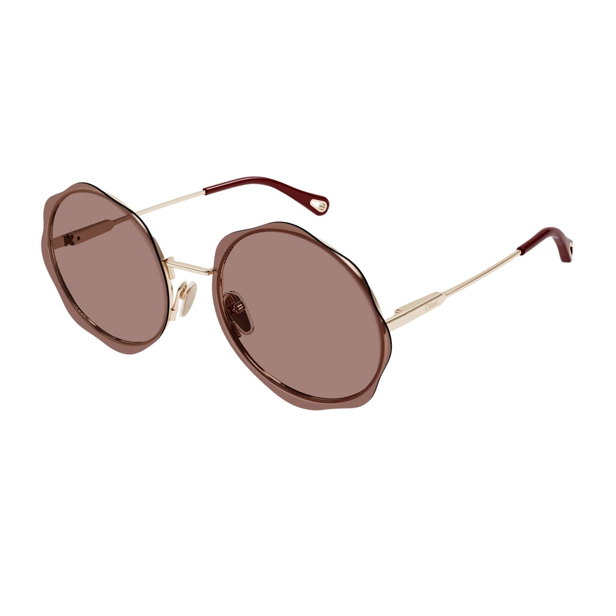 Shop Chloé Ch0202s Linea  003 Gold Red Sunglasses In Oro