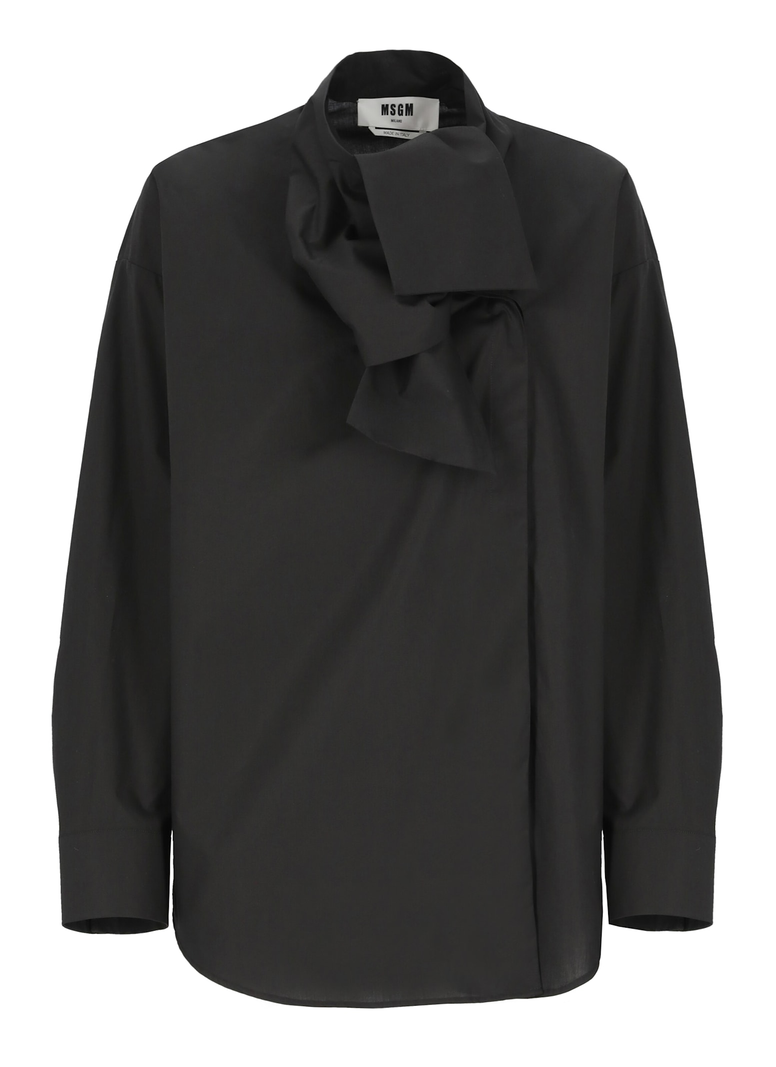 Shop Msgm Cotton Shirt In Black