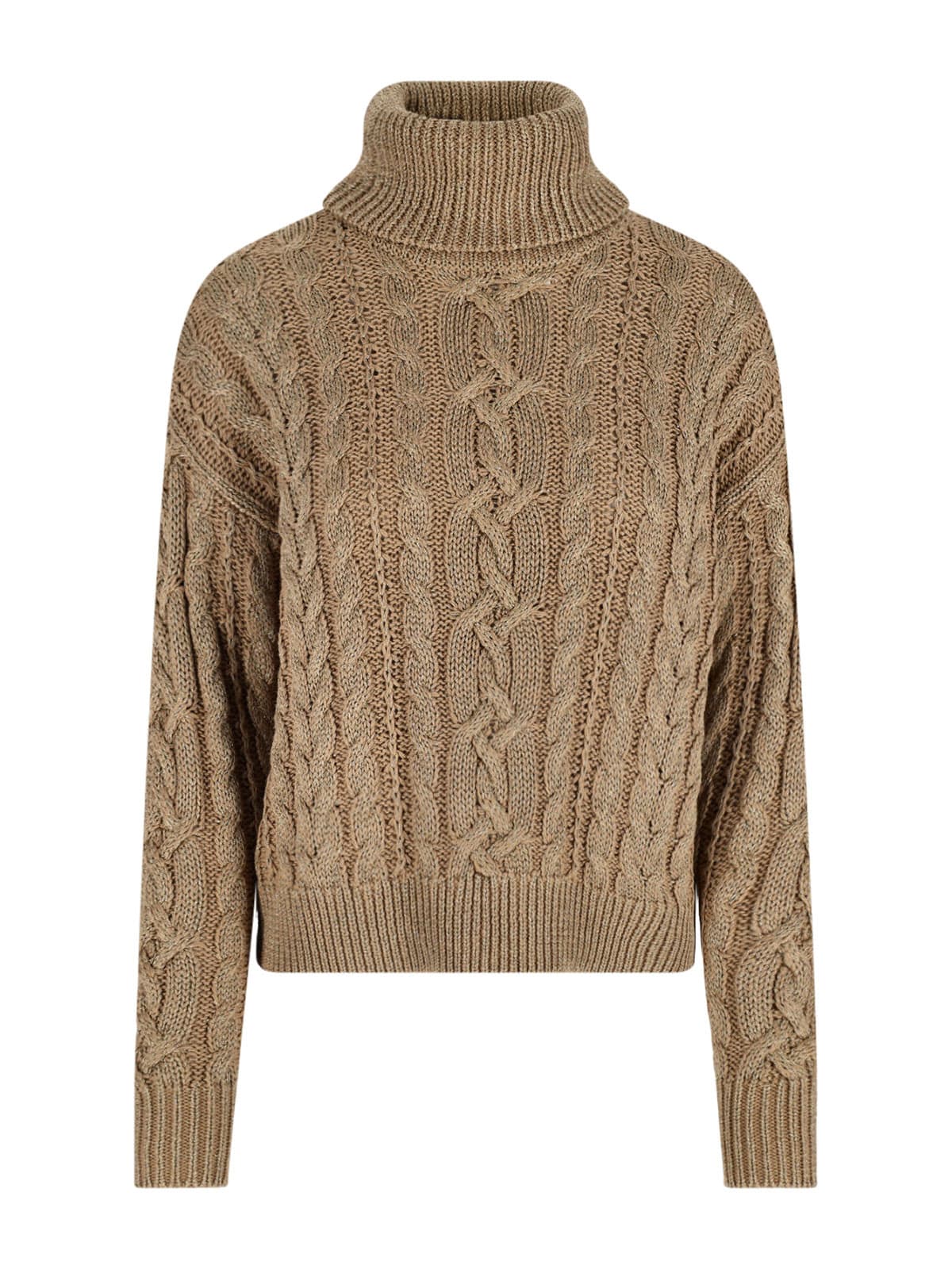 Ralph Lauren High Neck Sweater In Gold