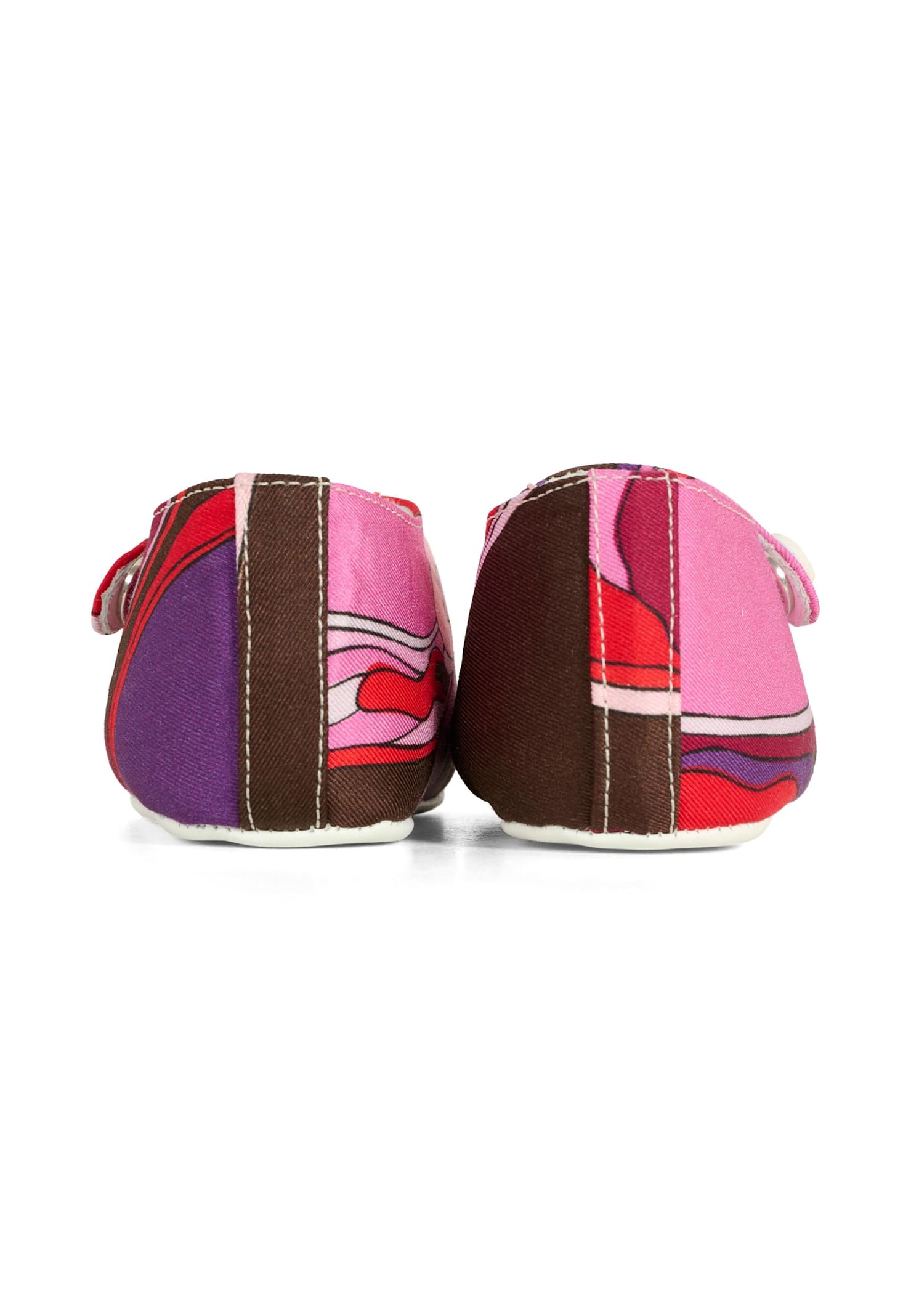 Pucci Fuchsia Ballet Flats For Baby Girl With Print In Pink