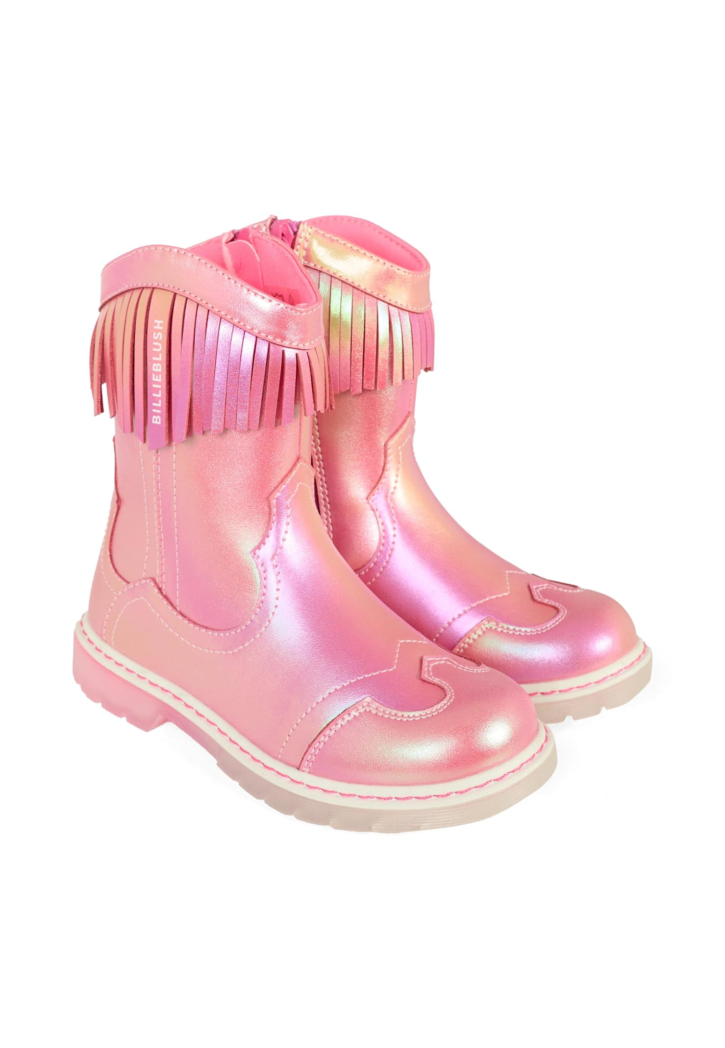 Billieblush Pink Ankle Boots For Girl With Logo In Pink