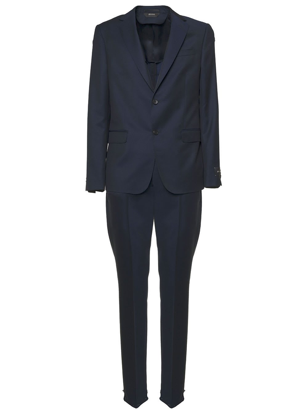 Z Zegna Single-breasted Tailored Blue Wool Blend Suit