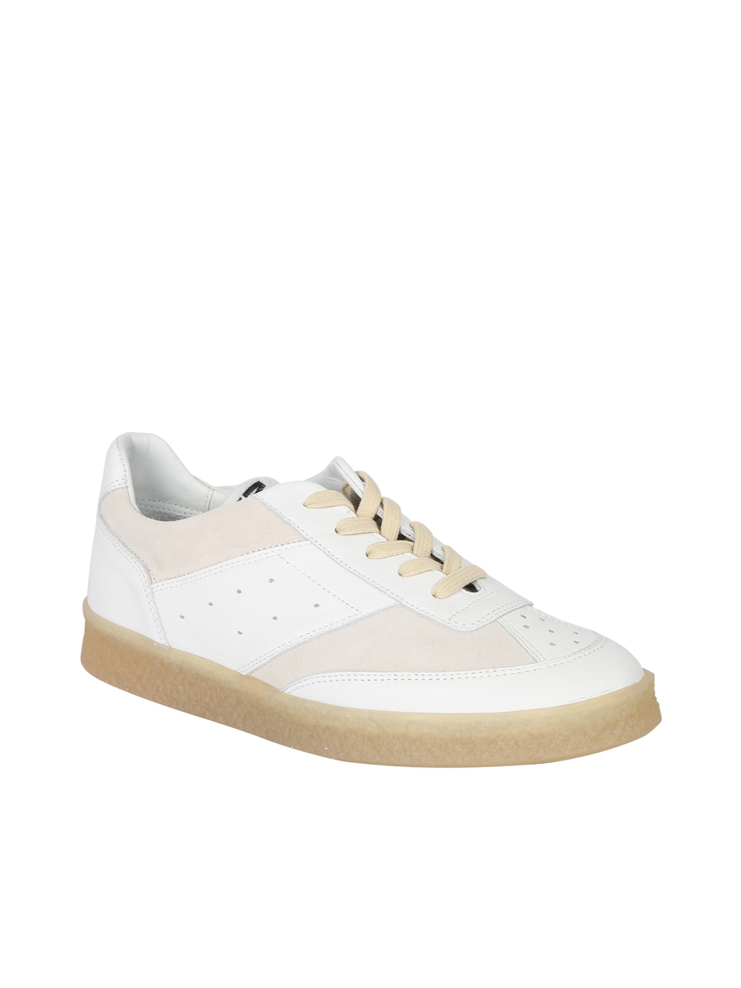 Shop Mm6 Maison Margiela Lace Up Sneakers In White