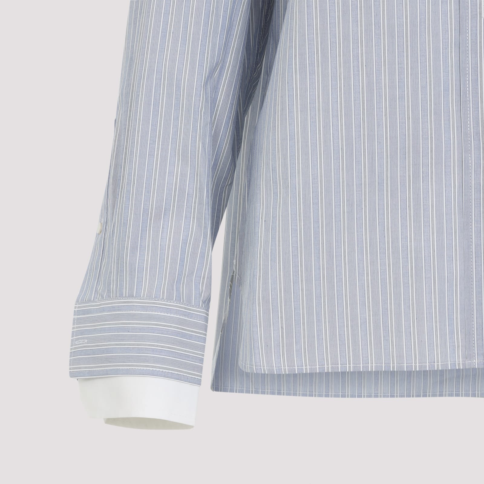 Acne Studios Womens Blue White Layered Striped Cotton-poplin Shirt In Blue
