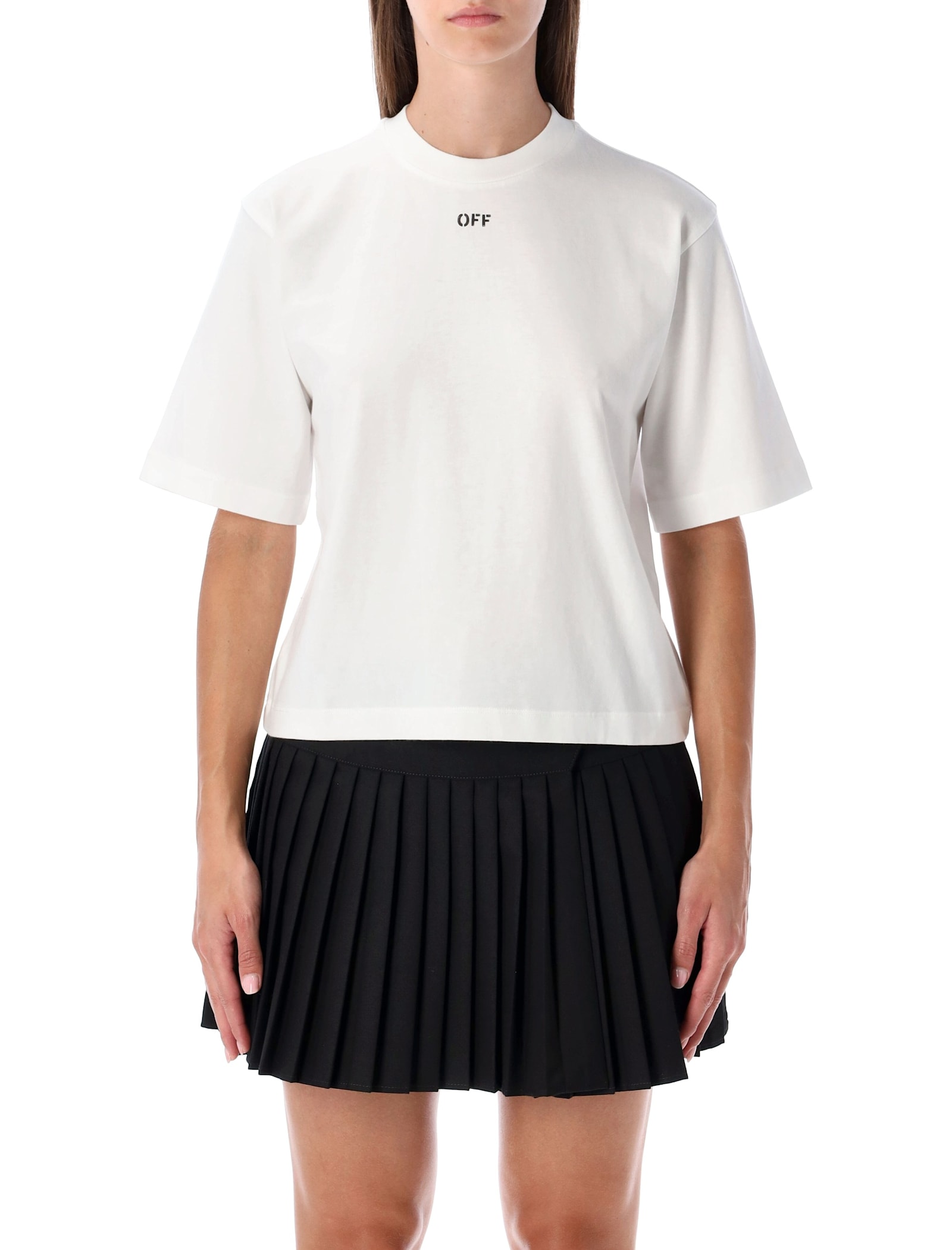 Off-white Flowers Boxy Cotton Logo T-shirt In White