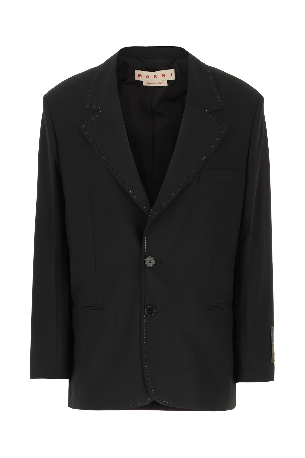 Marni Black Stretch Polyester Blend Blazer