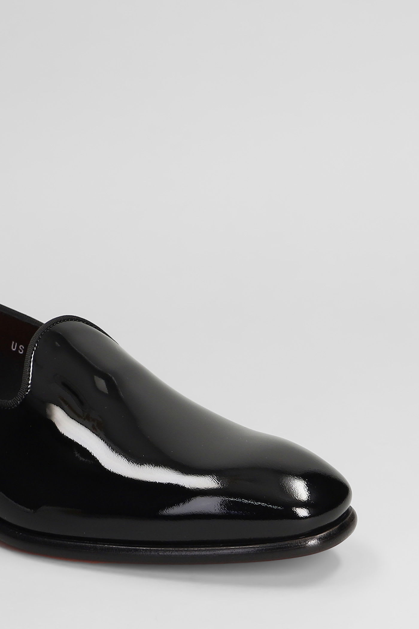 Santoni Brody Loafers In Black Patent Leather In Black