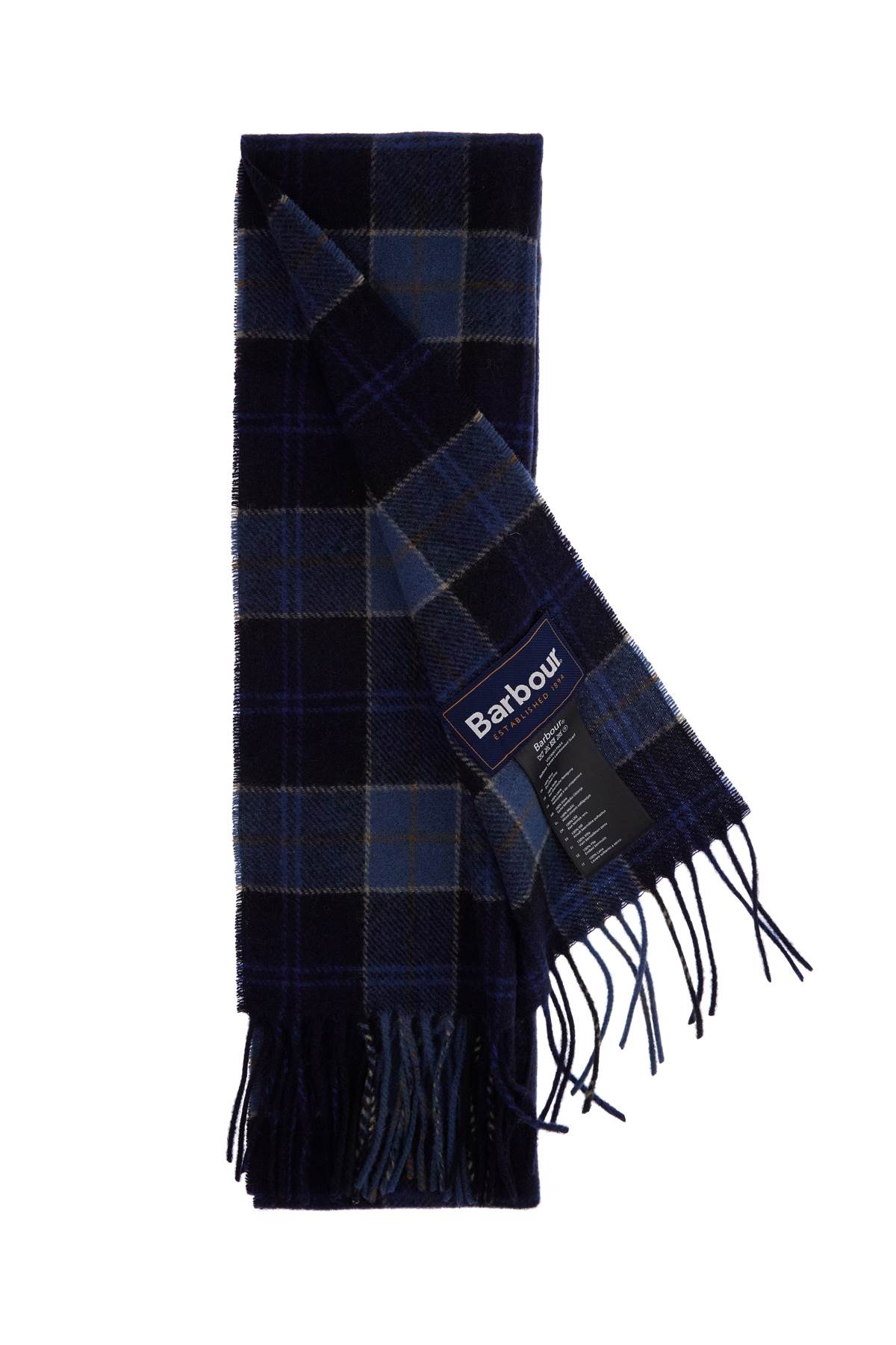 Barbour Wool Tartan Scarf For In Blue