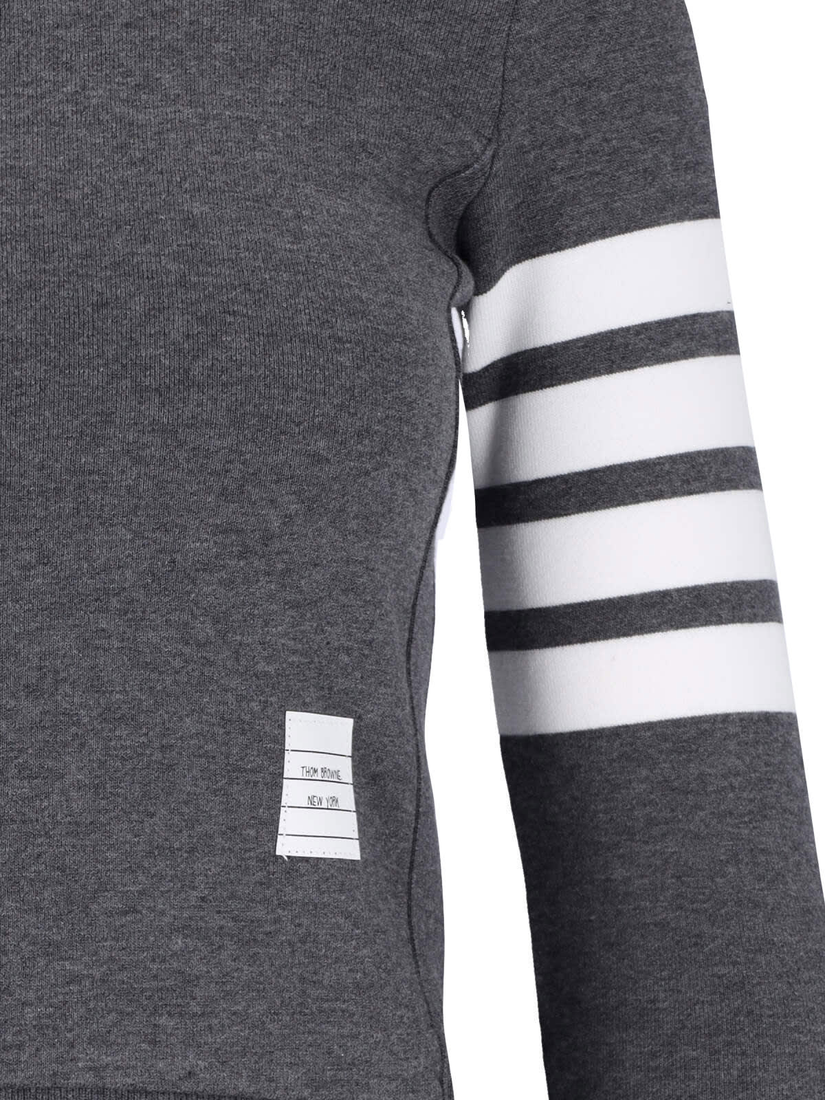 Shop Thom Browne 4-bar Crew Neck Sweatshirt In Dark Grey