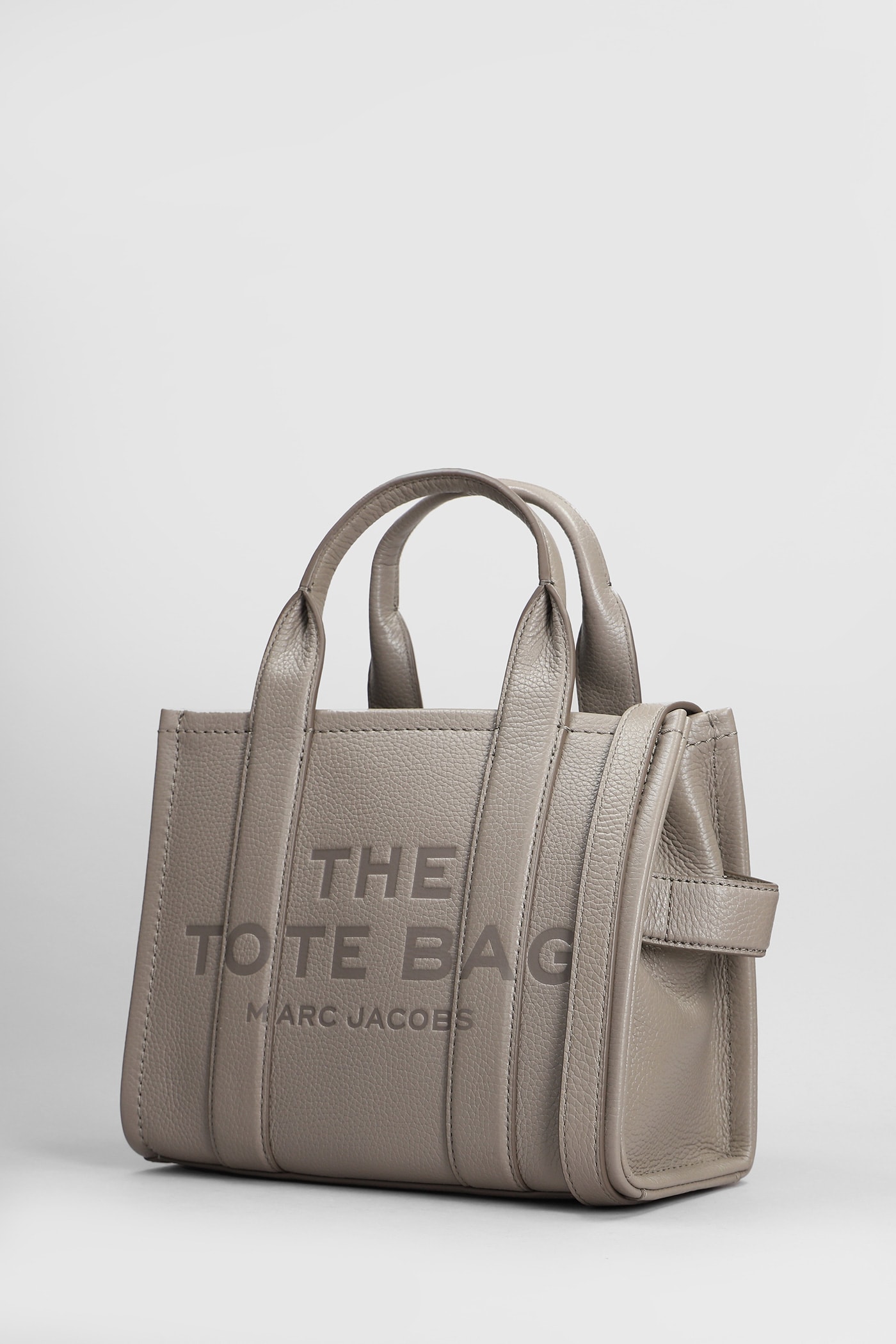 Shop Marc Jacobs The Small Tote Tote In Grey Leather