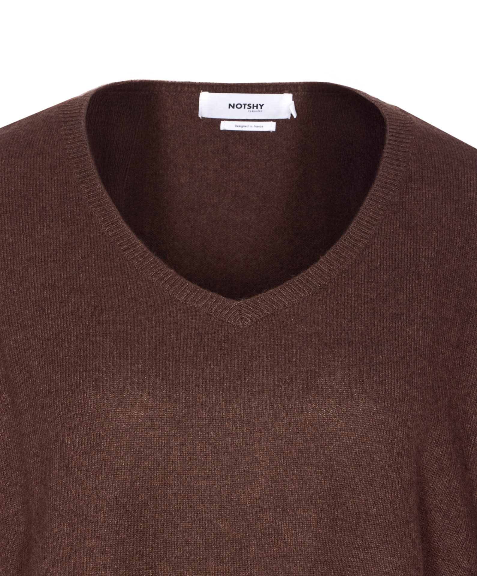 Not Shy V-neck Cashmere Sweater In Brown