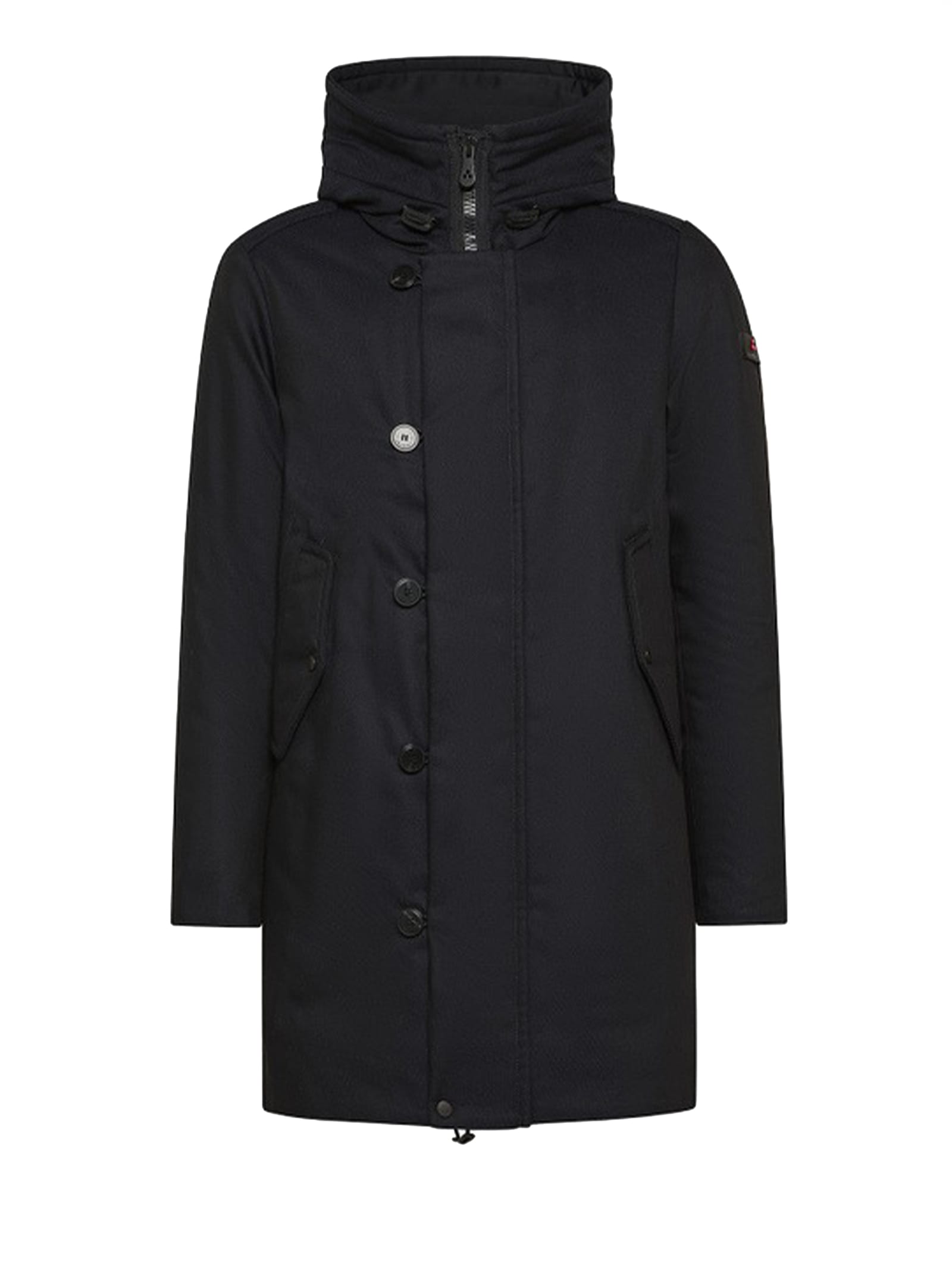 Shop Peuterey Black Parka In Resistant Fabric In Blu