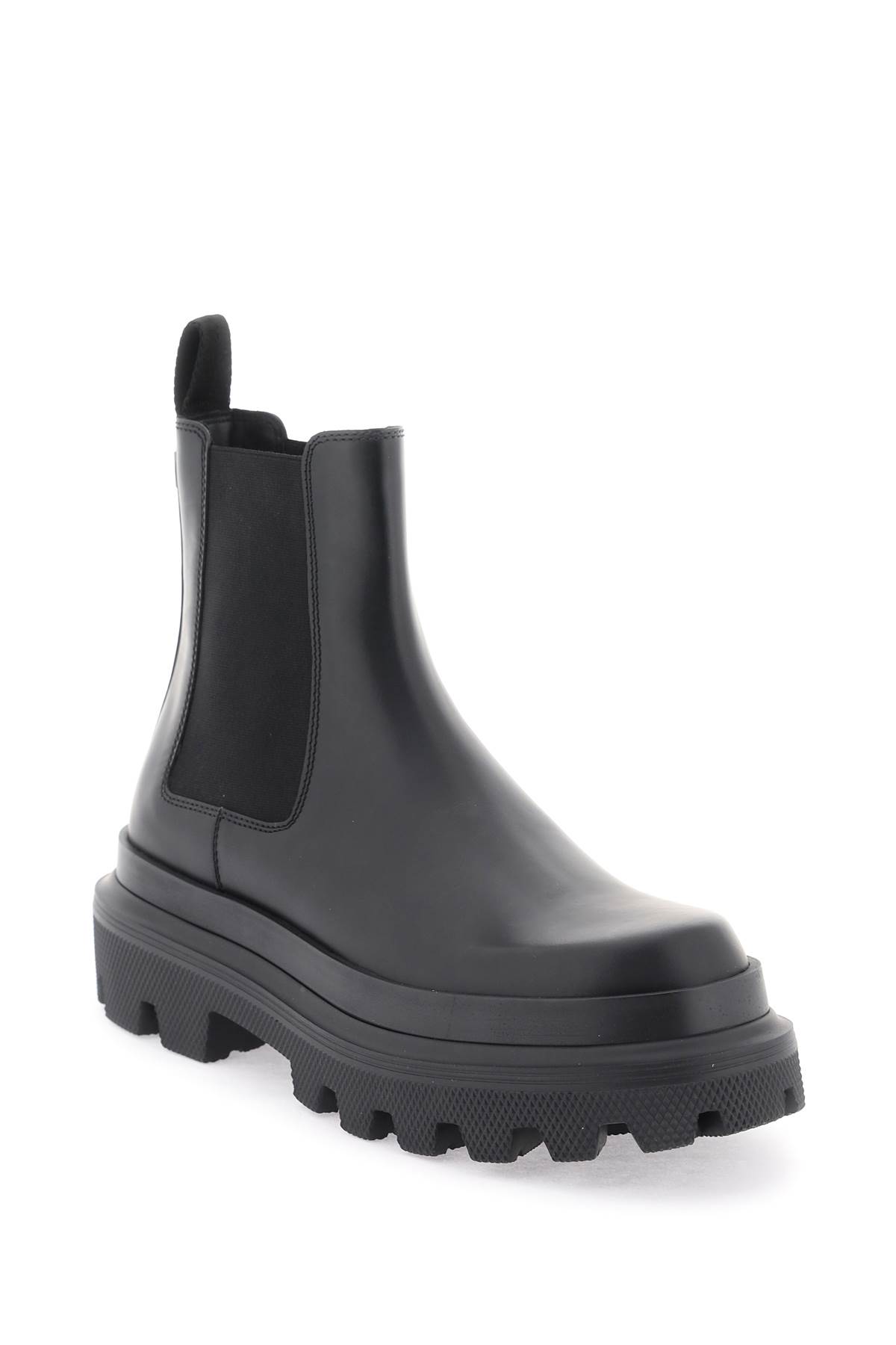 Shop Dolce & Gabbana Chelsea Boots In Brushed Leather In Nero