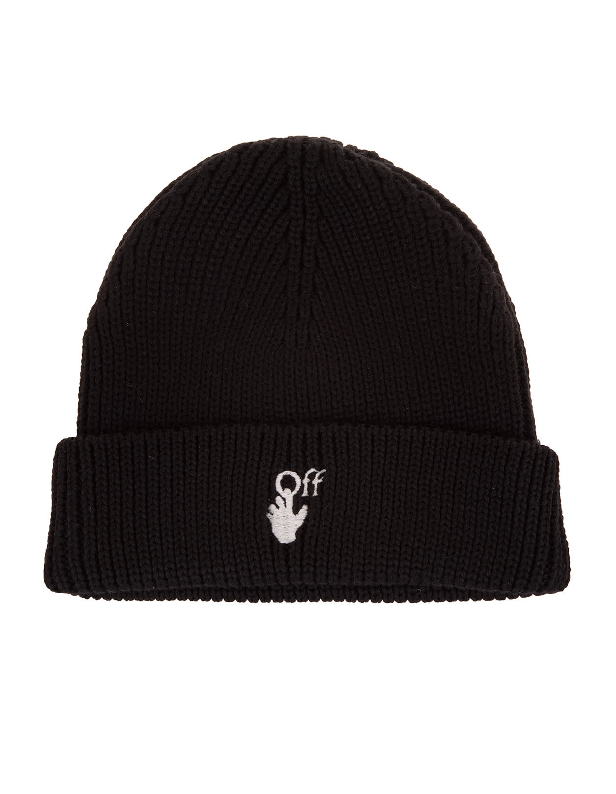 Off-White Black Beanie With Hands Off Logo