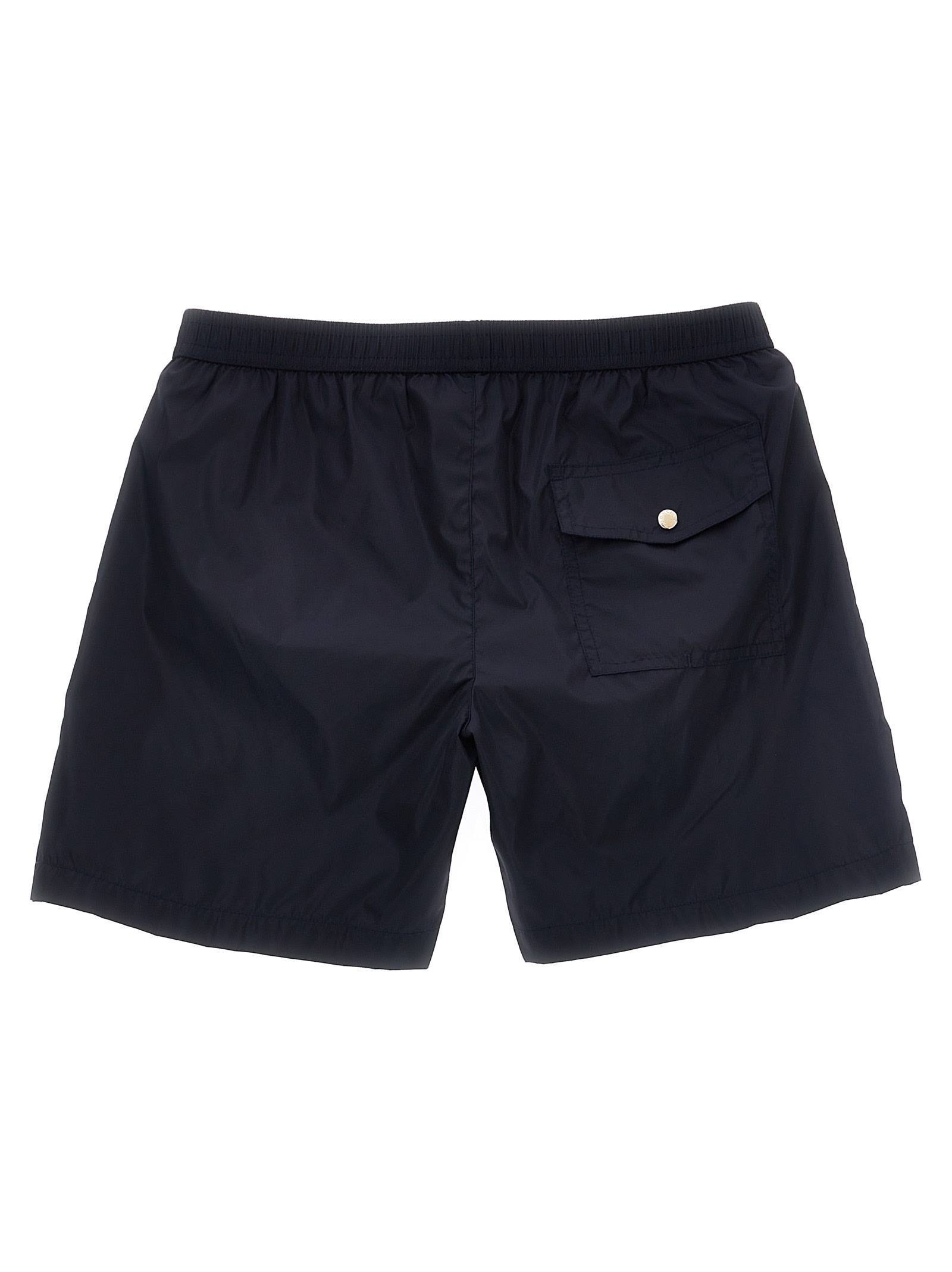 Moncler Logo Patch Swim Shorts In Blue